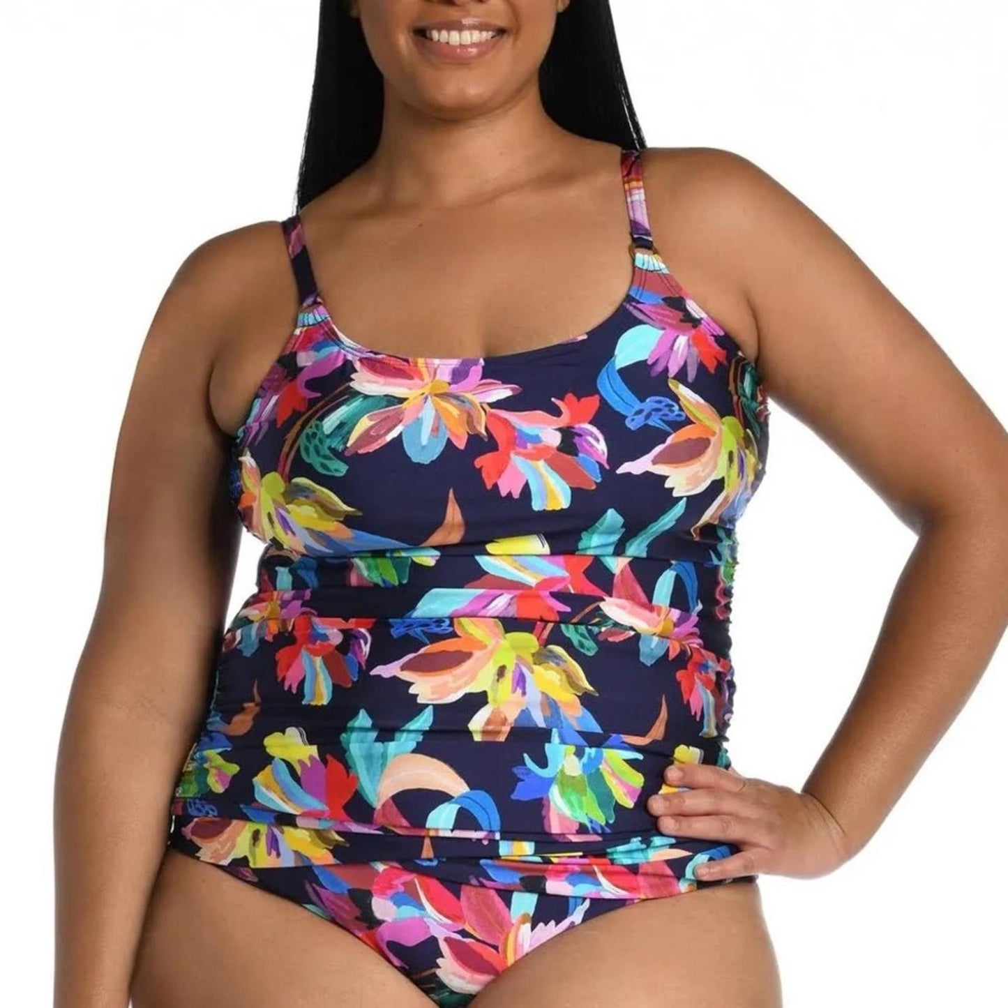La Blanca By The Sea Lingerie Strap Underwire Swim Tankini Top, Size 20W NWT