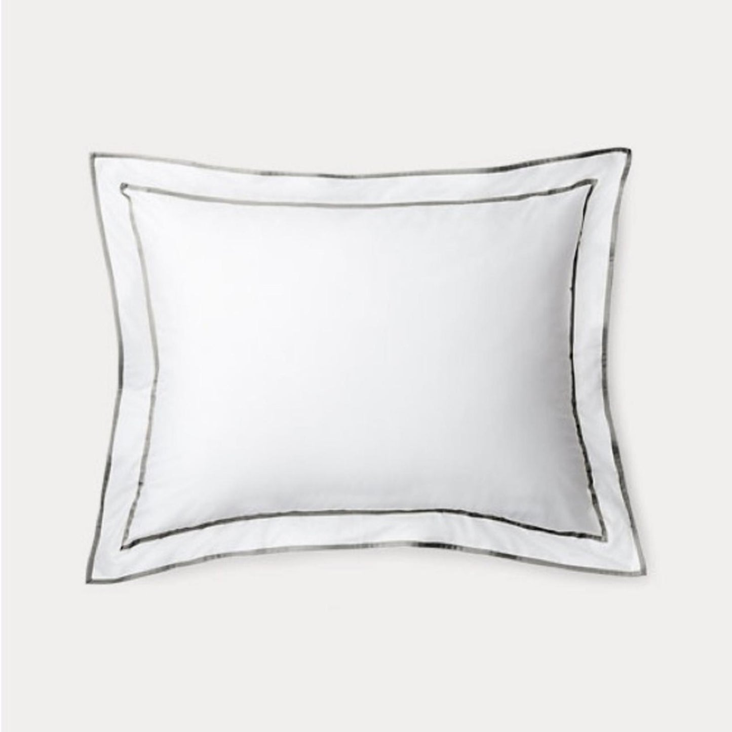 X2 Ralph Lauren KING Spencer Sateen Border Shams in Stone Grey New w/Tag $135/ea