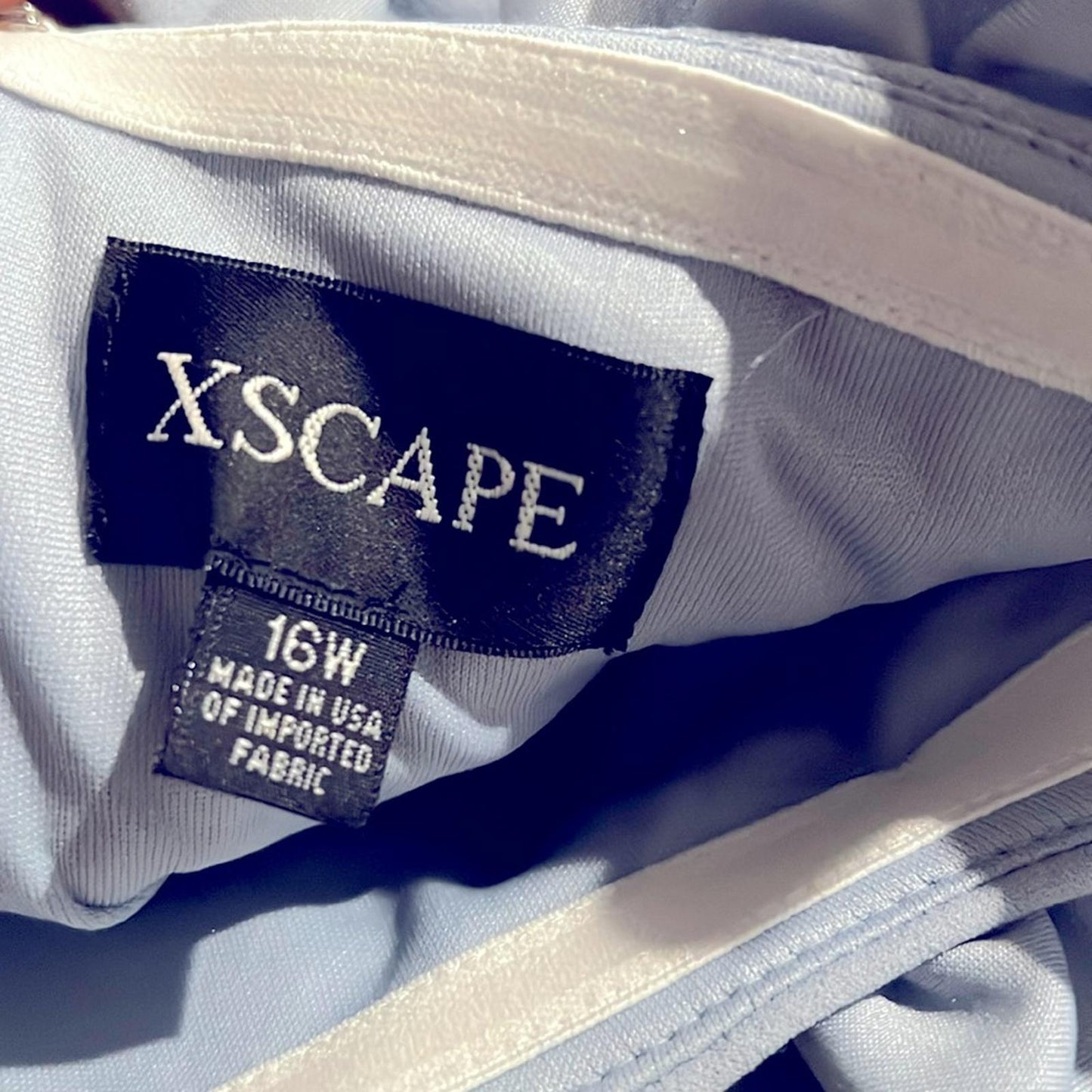 XSCAPE "Isla" Long Crêpe Off-the-Shoulder Ruffle Dress, 16W NEW $249 (Sold Out)