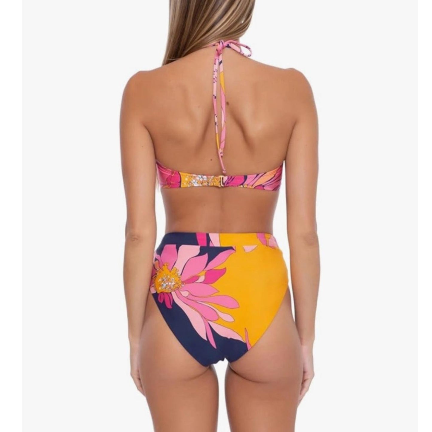 Trina Turk Breeze High Waist Bikini Bottom, Size 4 NEW w/Tag