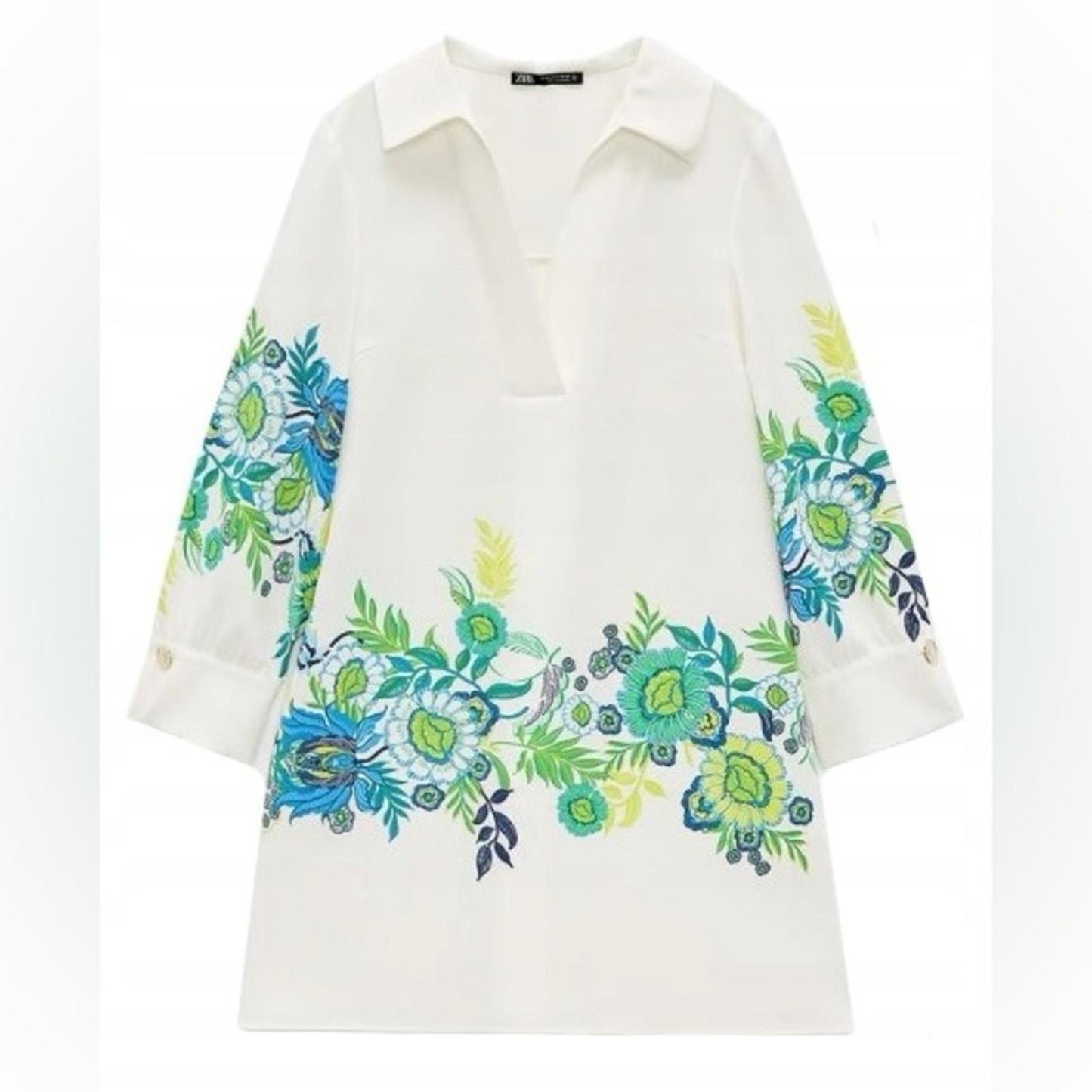 ZARA Jual Flower Print Collar Dress, Size XL New w/Tag