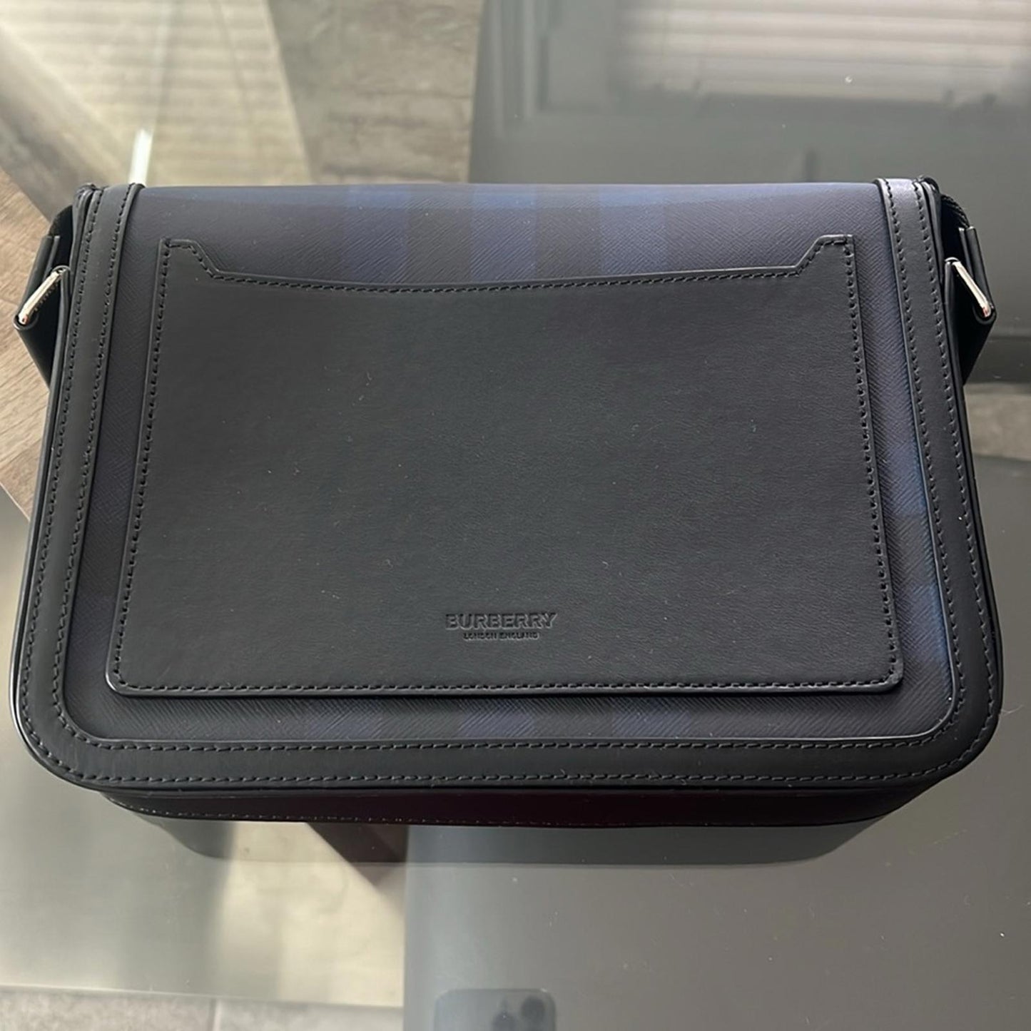 Burberry Blue House Check Small Alfred Messenger Bag, New w/Tag $1,650