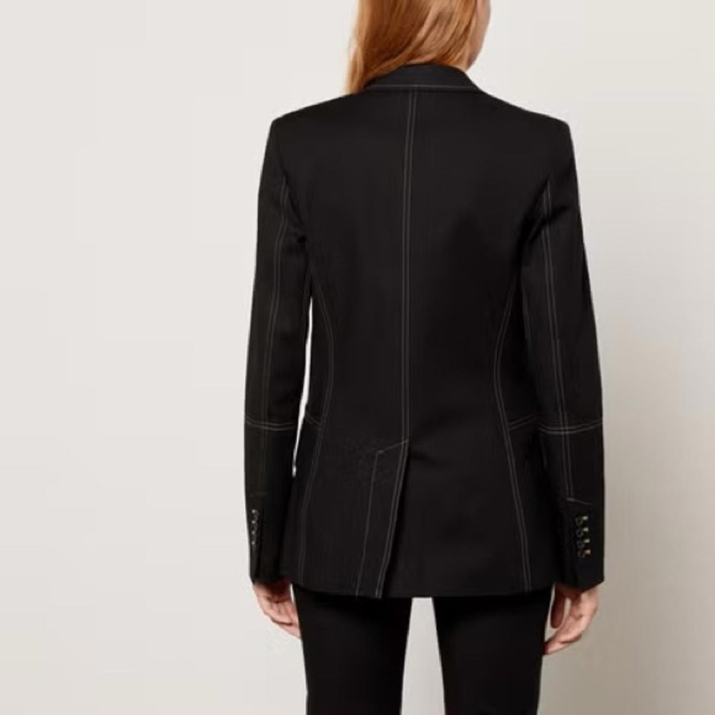 Helmut Lang Contrast Stitch Blazer, Black, Size US4 | UK8 New w/Tag Retail $495