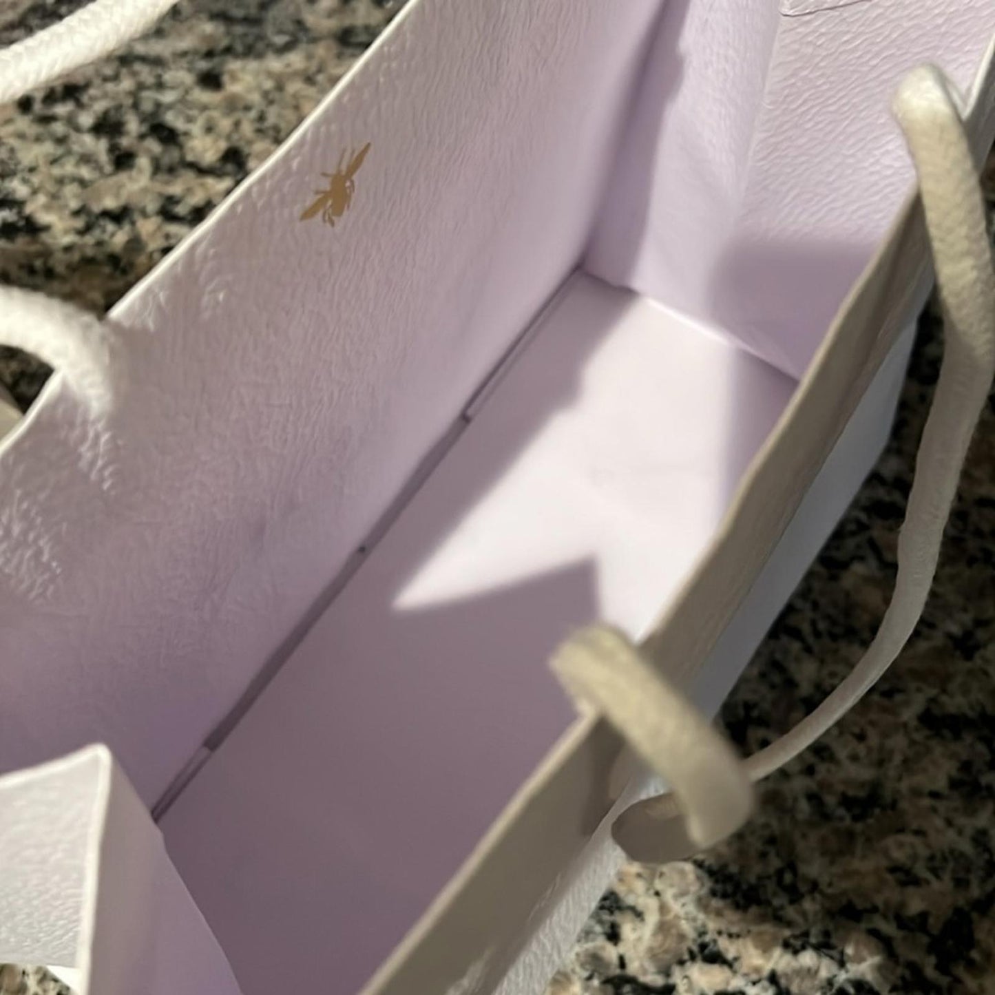 DIOR Ribbon & Gift Bag in White/Gold EXCELLENT!