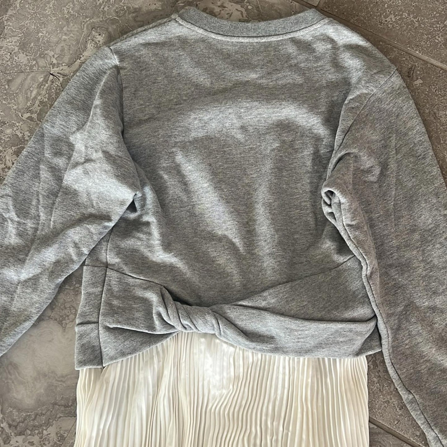 3.1 Phillip Lim Twist Detail Pleated Peplum Long-Sleeve Top, NEW, Size S