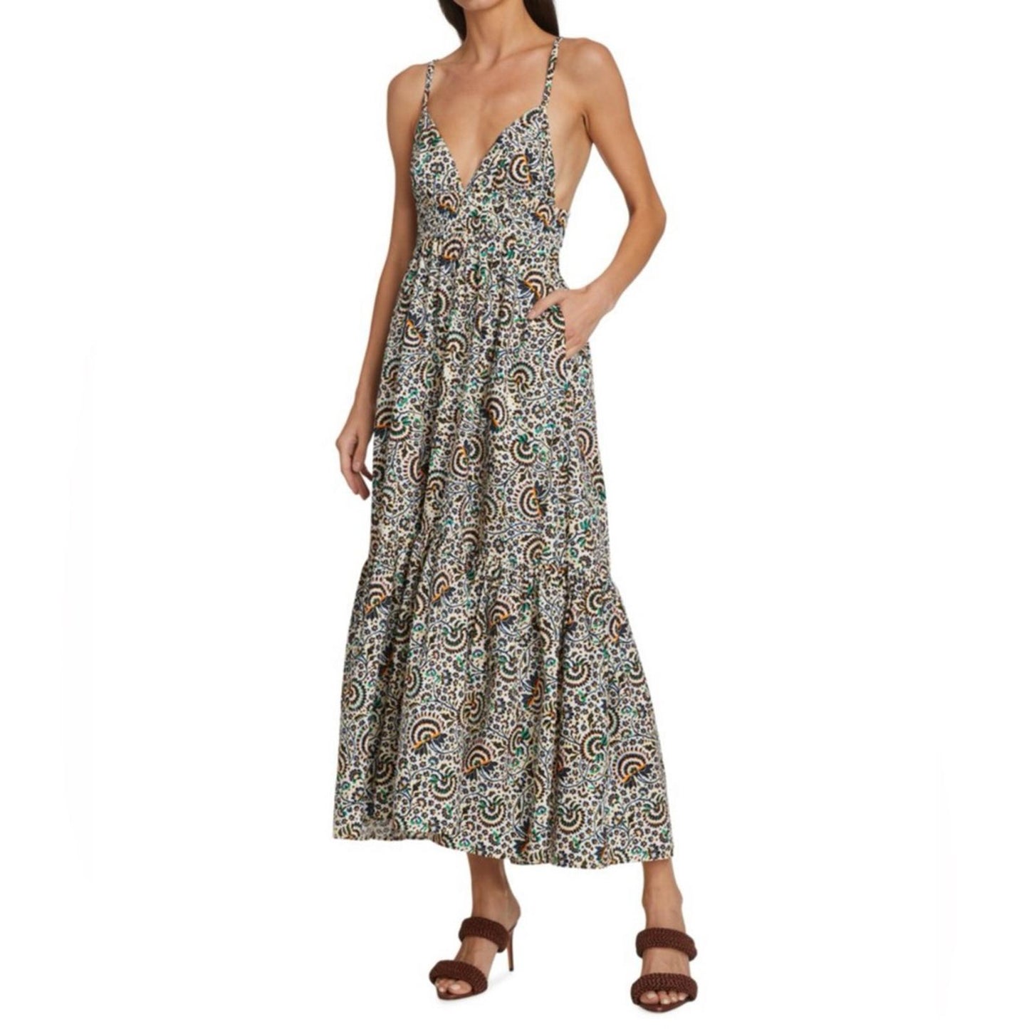 A.L.C. Rhodes Printed Open Back Dress, Size 4 New w/Tag Retail $495