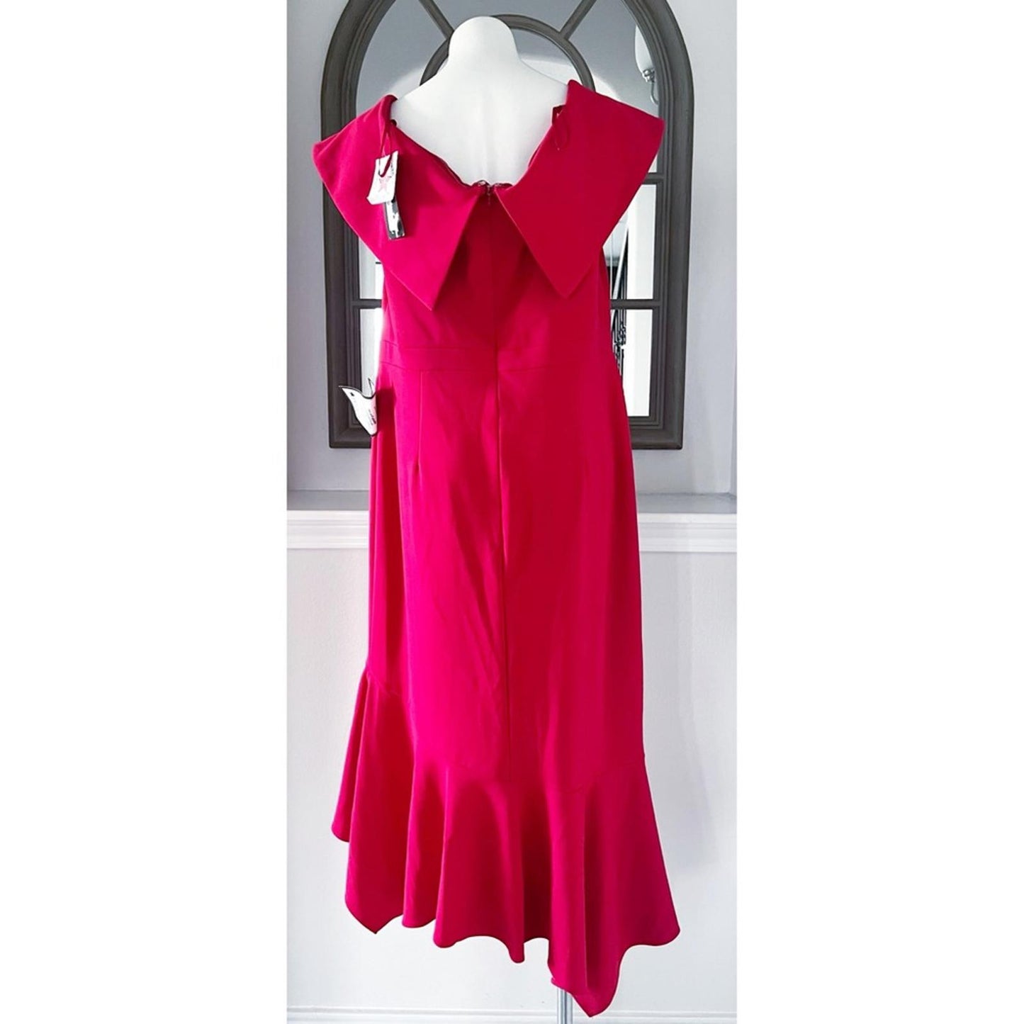 XSCAPE Plus Ruffled Maxi Evening Dress in Red, Size 16W New w/Tag $279