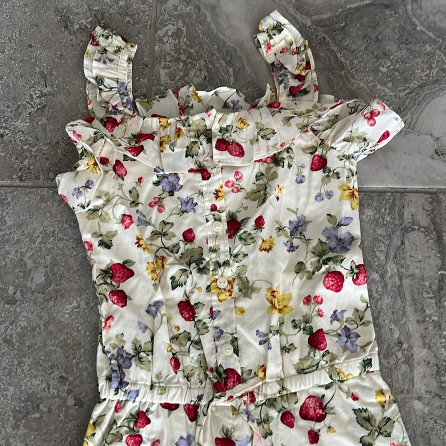 Ralph Lauren Floral & Fruit-Print Cotton Batiste Jumpsuit, Cottage New w/Tag