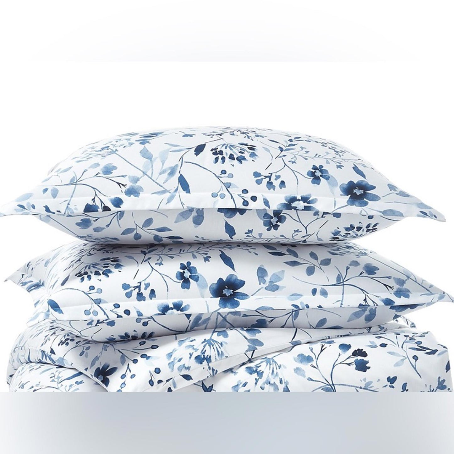 2 SKY Gracie Euro Shams in White & Blue, New in Box $160