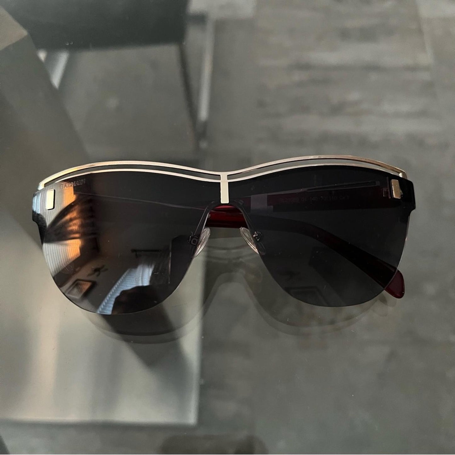 BALMAIN Sunglasses with Red Frames 70MM + Case New w/Tag