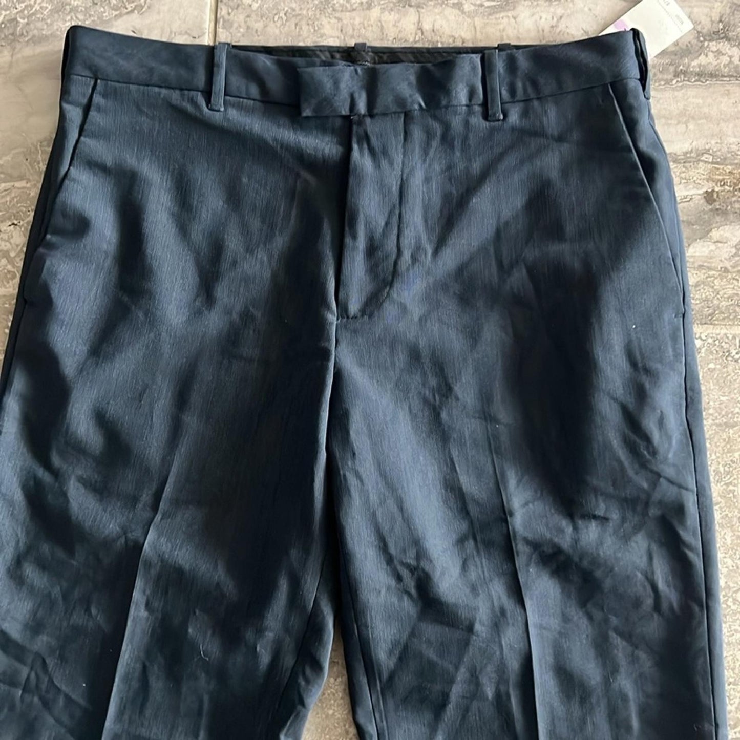 Van Heusen Flex Straight Fit Flat Front Pants in Slate Blue Size 32W X 30L NWT