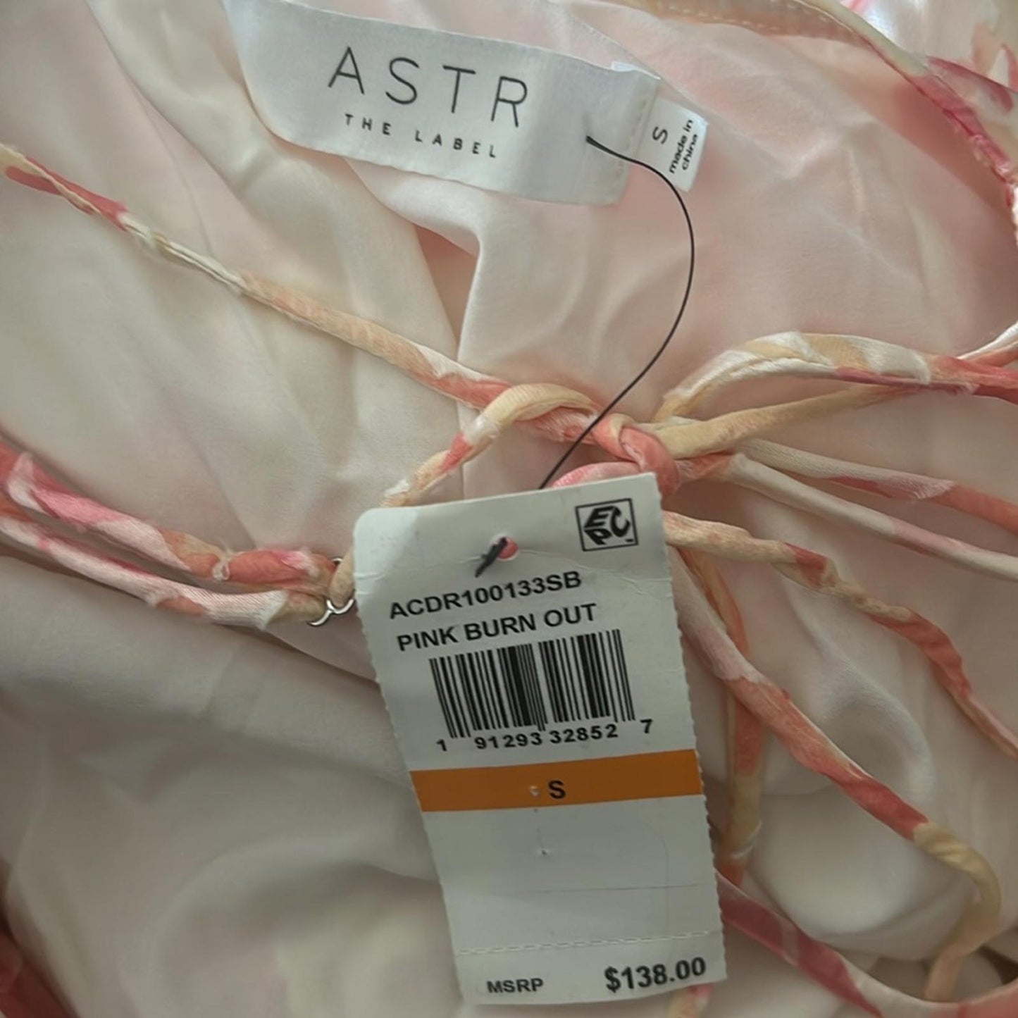 ASTR the Label Women's Gaia Dress, Pink Burn Out Size S New w/Tag