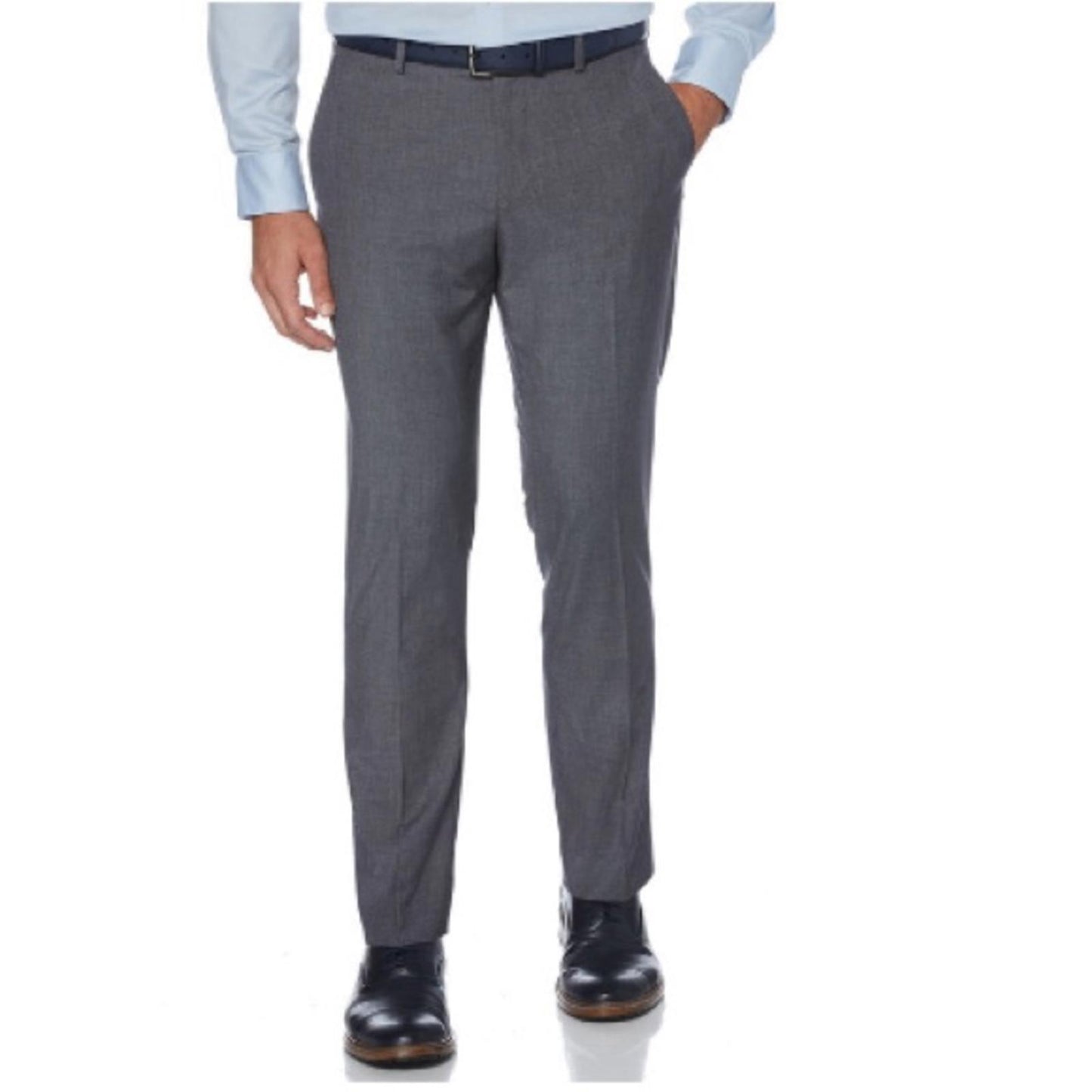 Perry Ellis Slim Fit Plaid Suit Pant, Brushed Nickel/Gray, 30Wx30L New w/Tag