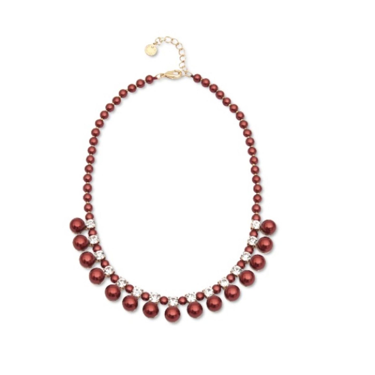 Charter Club Gold-Tone Crystal & Colored Faux Pearl Necklace 17" +2" Extender