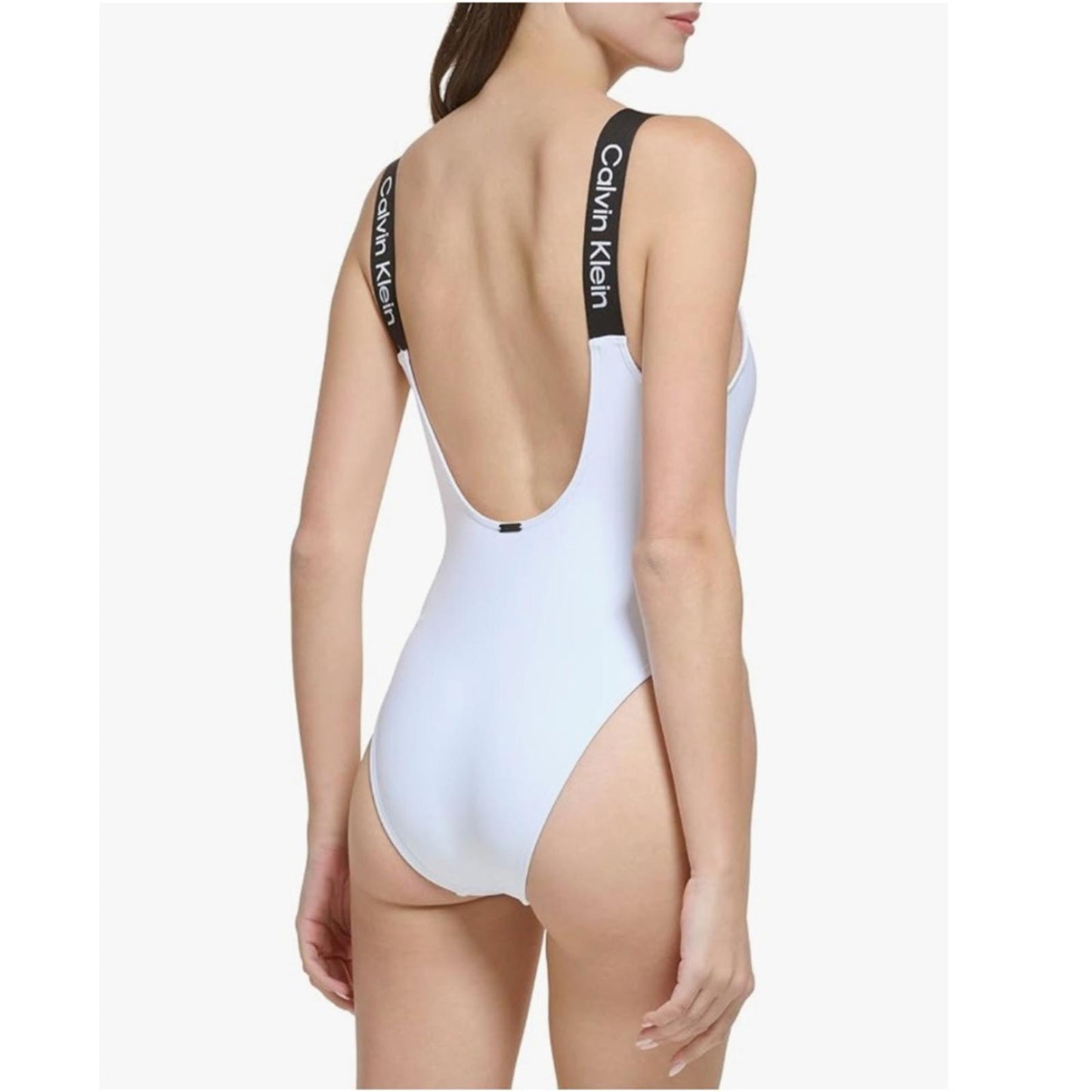Calvin Klein Classic Over The Shoulder One Piece Swimsuit, Size L NEW w/Tag
