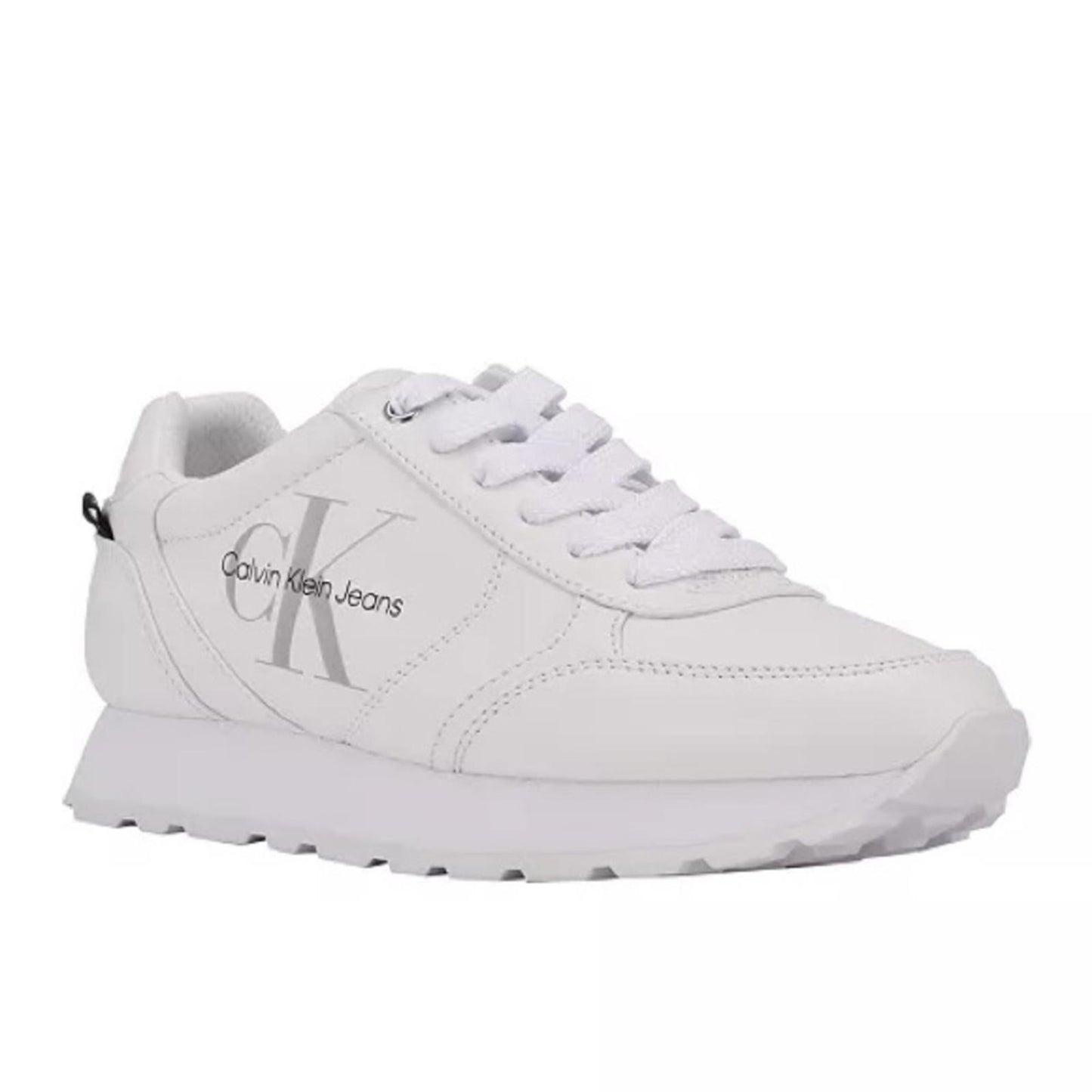 Calvin Klein Jeans Cayle Logo Casual Lace-Up Sneakers White Size 6.5M Retail $89