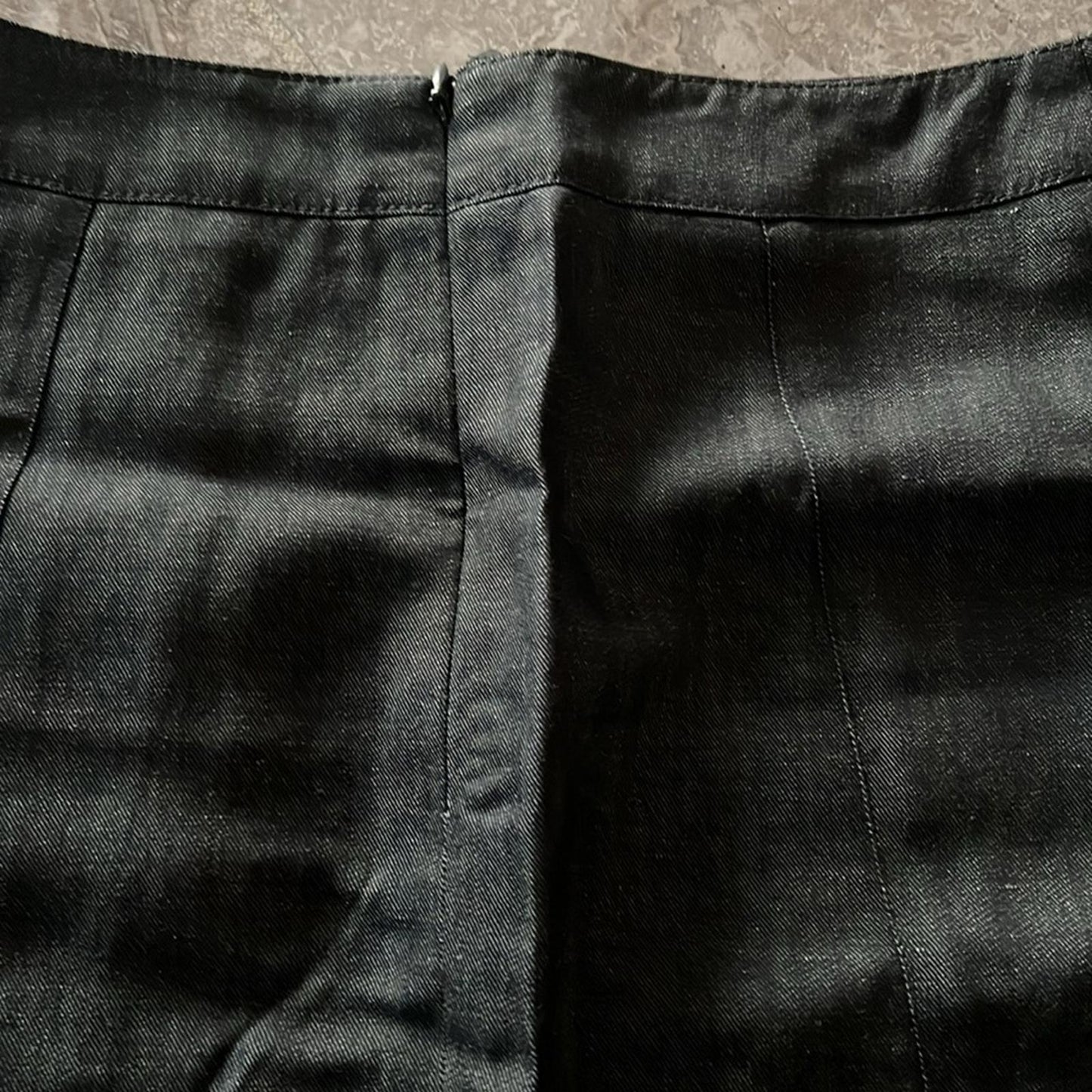 Akris Punto Fit & Flare Denim Mini Skirt in Black Size 4 EXCELLENT!