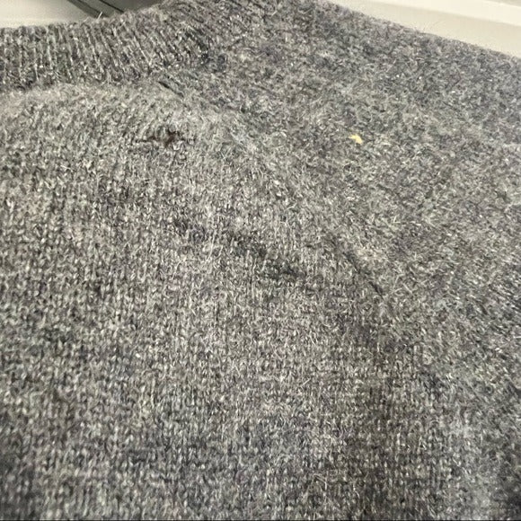 100% Cashmere Men’s Sweater V-Neck Grey Pullover Giorgio Sant’Angelo Size S NEW