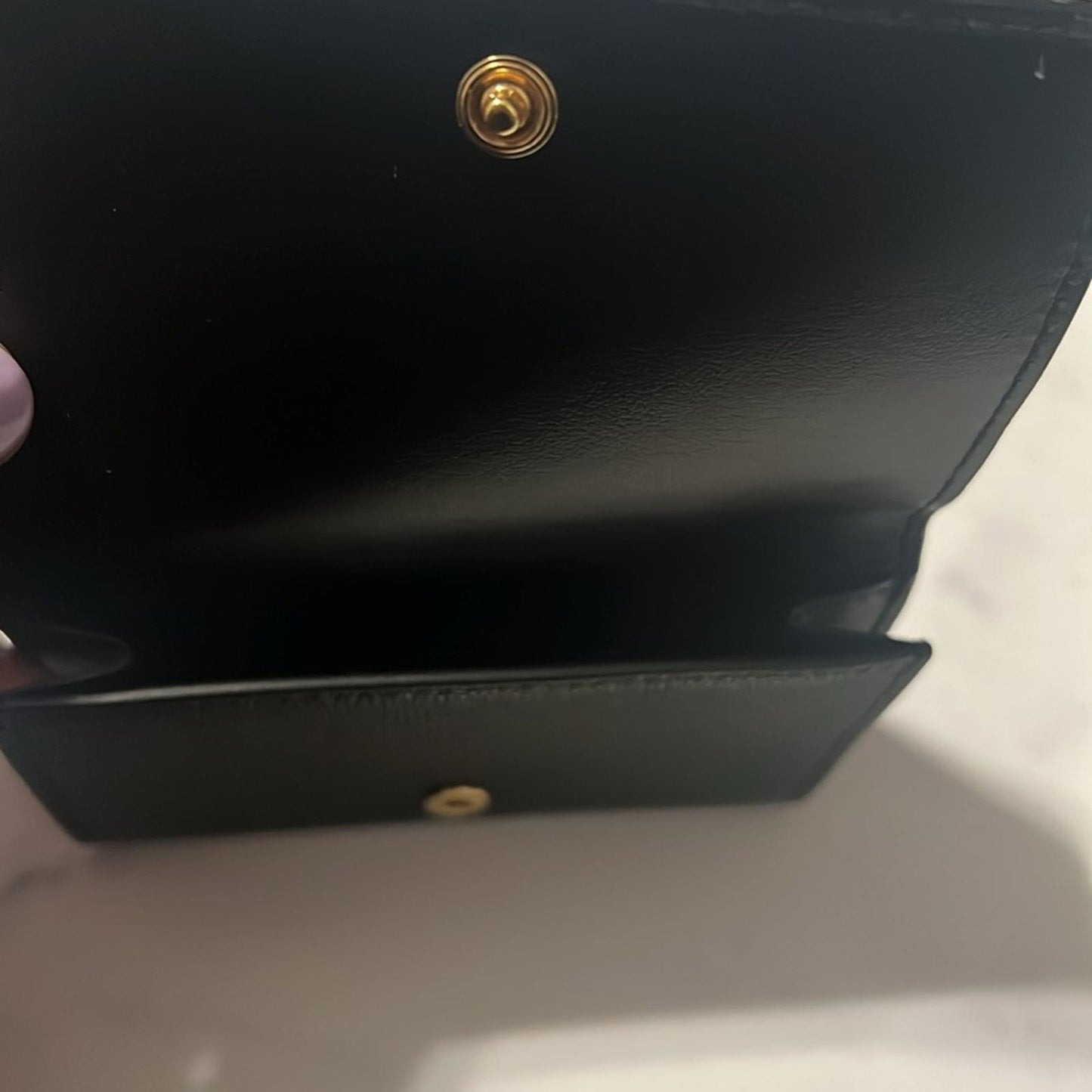Burberry Pebbled Leather Lark TB Compact Wallet in Black EXCELLENT!