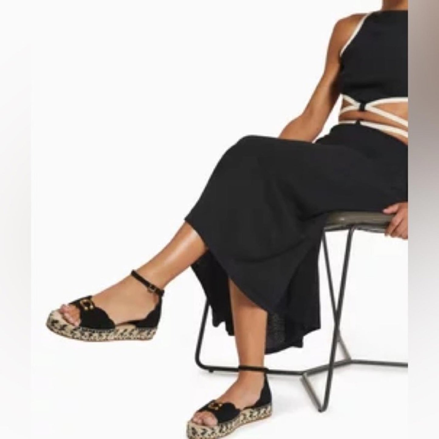 Coach Women's Dillon Espadrille Sandals in Black, Size 11 New in Box