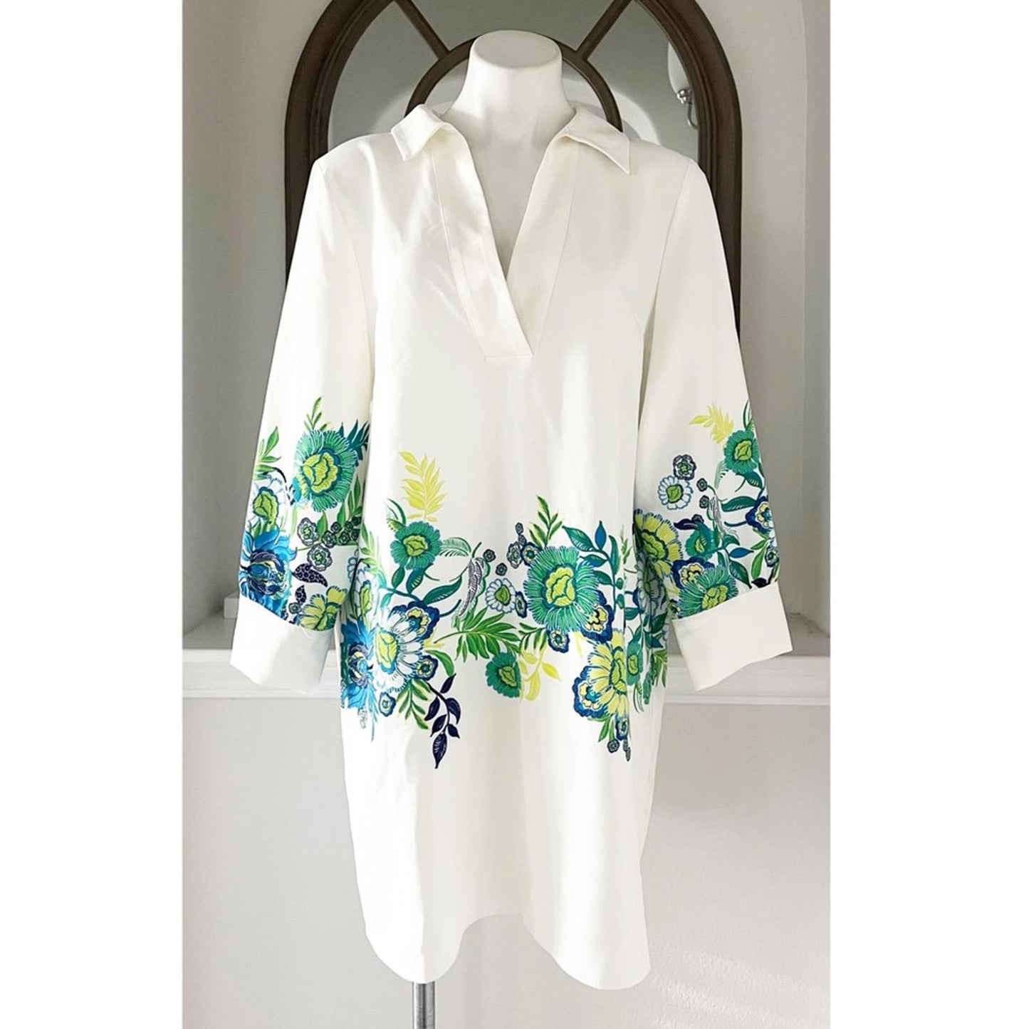 ZARA Jual Flower Print Collar Dress, Size XL New w/Tag