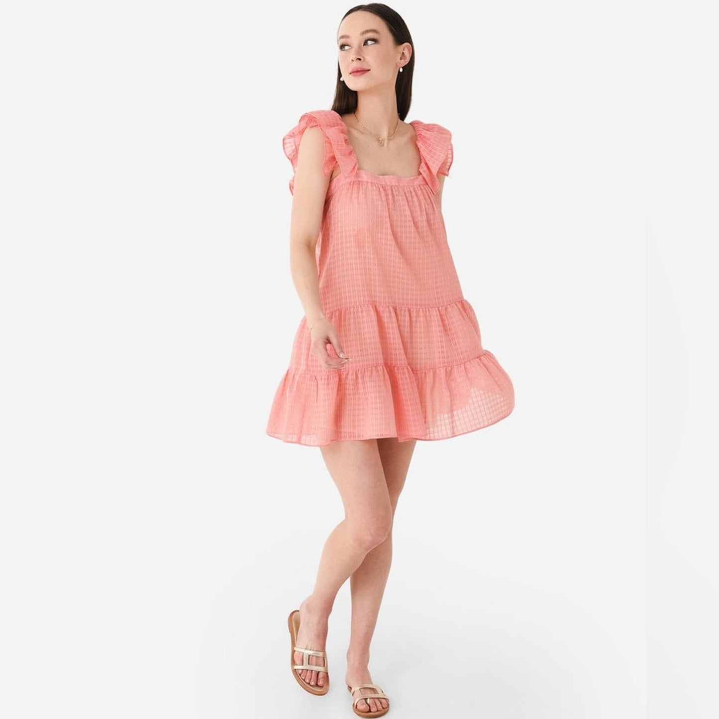 KATHARINE KIDD Maja PG Dress in Pink Gingham Print, Size L New w/Tag AMAZING!!