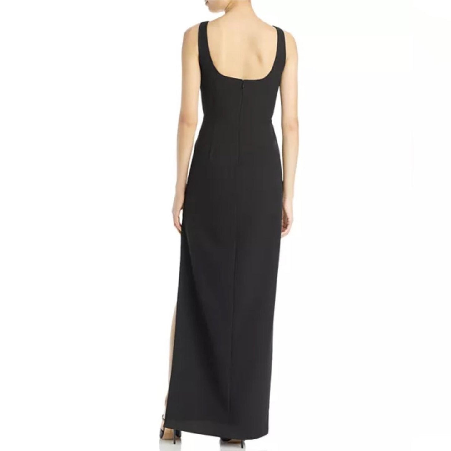Aidan Mattox Scoop Neck Gown with CutOuts in Black, Size 8 New w/Tag $195