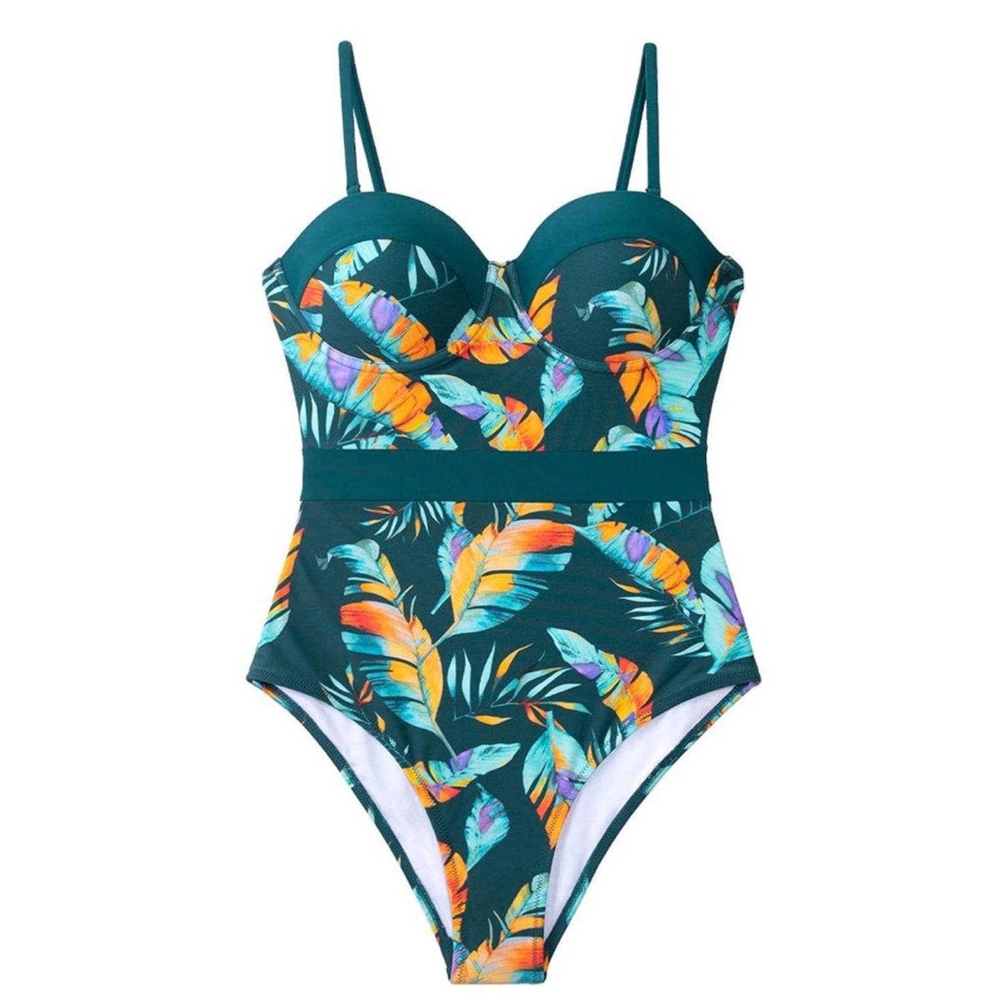 Cupshe Tropical Moulded Adjustable Straps One Piece Swimsuit, Size M New w/Tag