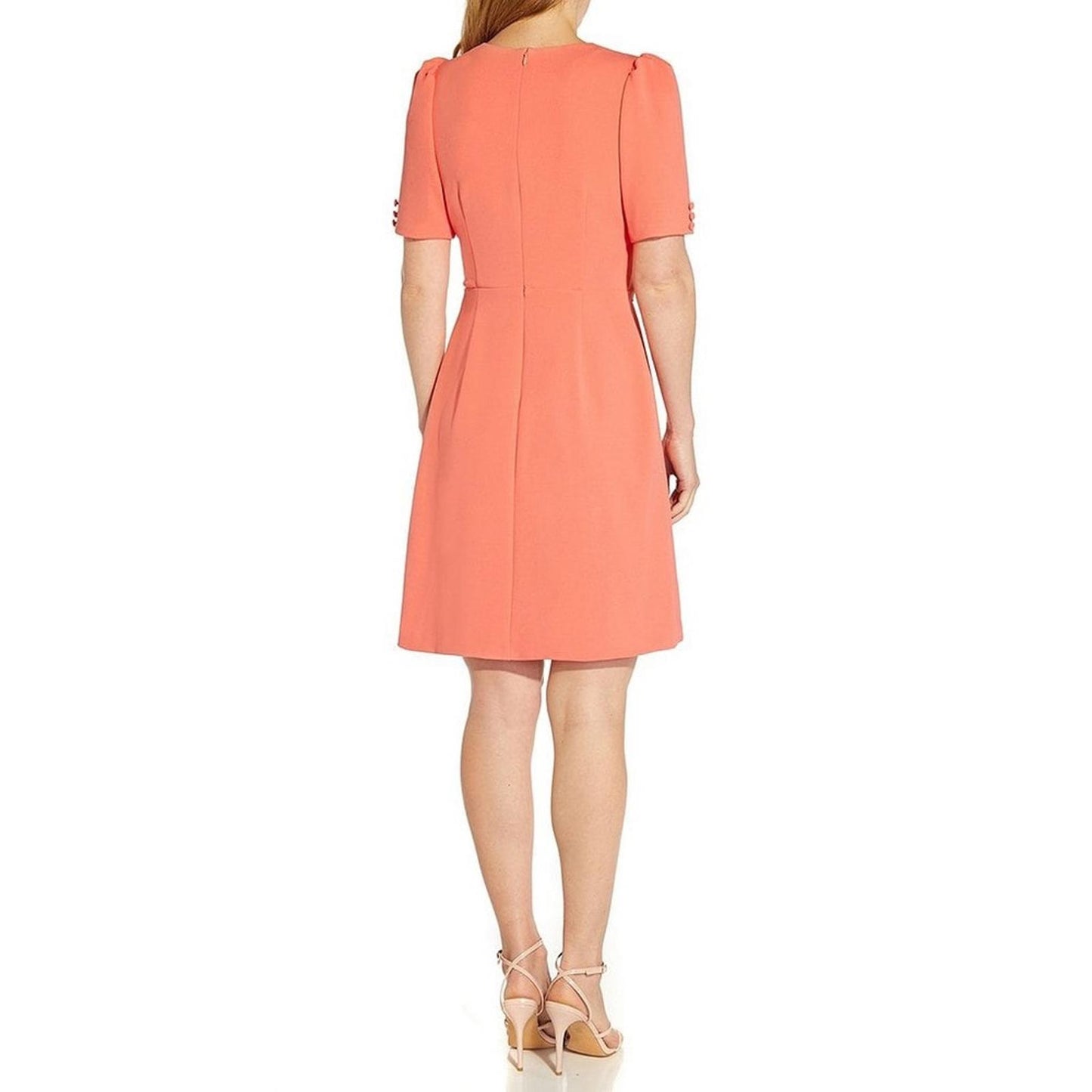 Adrianna Papell Crepe Surplice V-Neck Tie Front Faux Wrap Dress Size 18 NWT $139