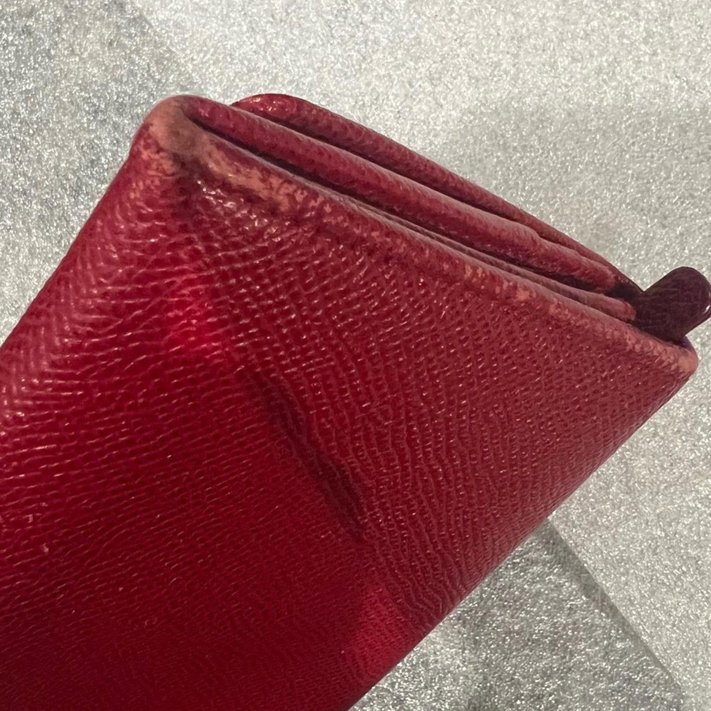 BVLGARI (Made in Italy) Long Leather Wallet in Red, Excellent Condition