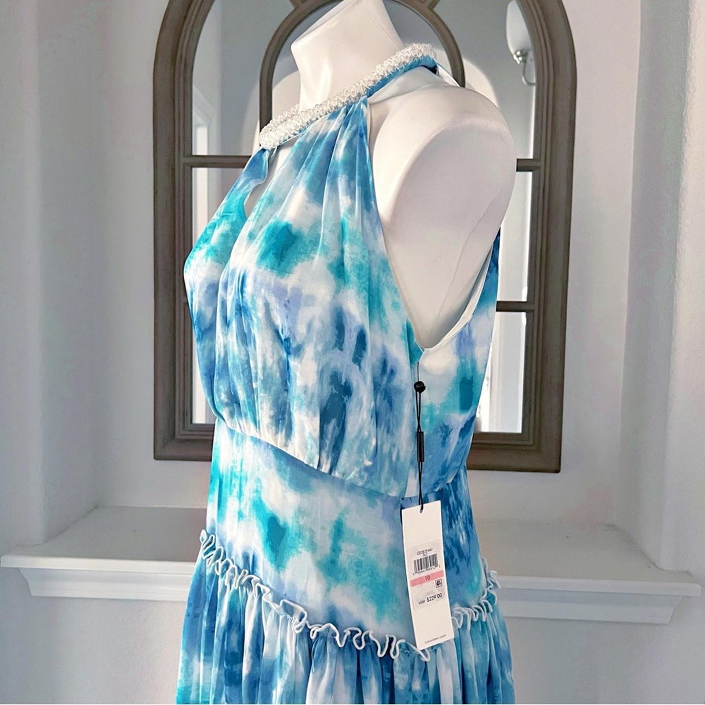 NWT Calvin Klein Embellished Maxi Evening Dress, Size 10 New w/Tag Retail $299