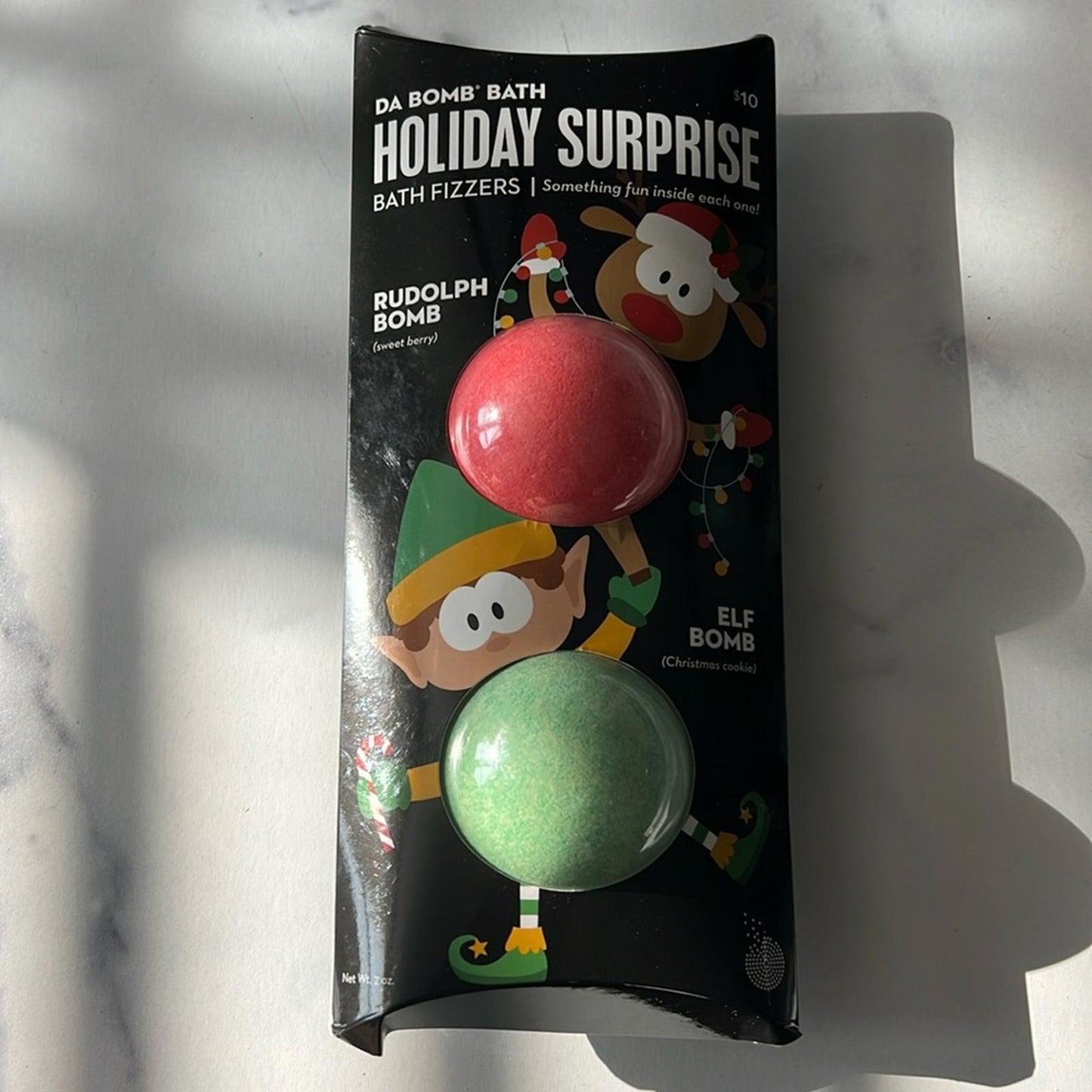 DA BOMB 2-Pc. Bath Fizzers Rudolph & Elf Gift Set New in Package