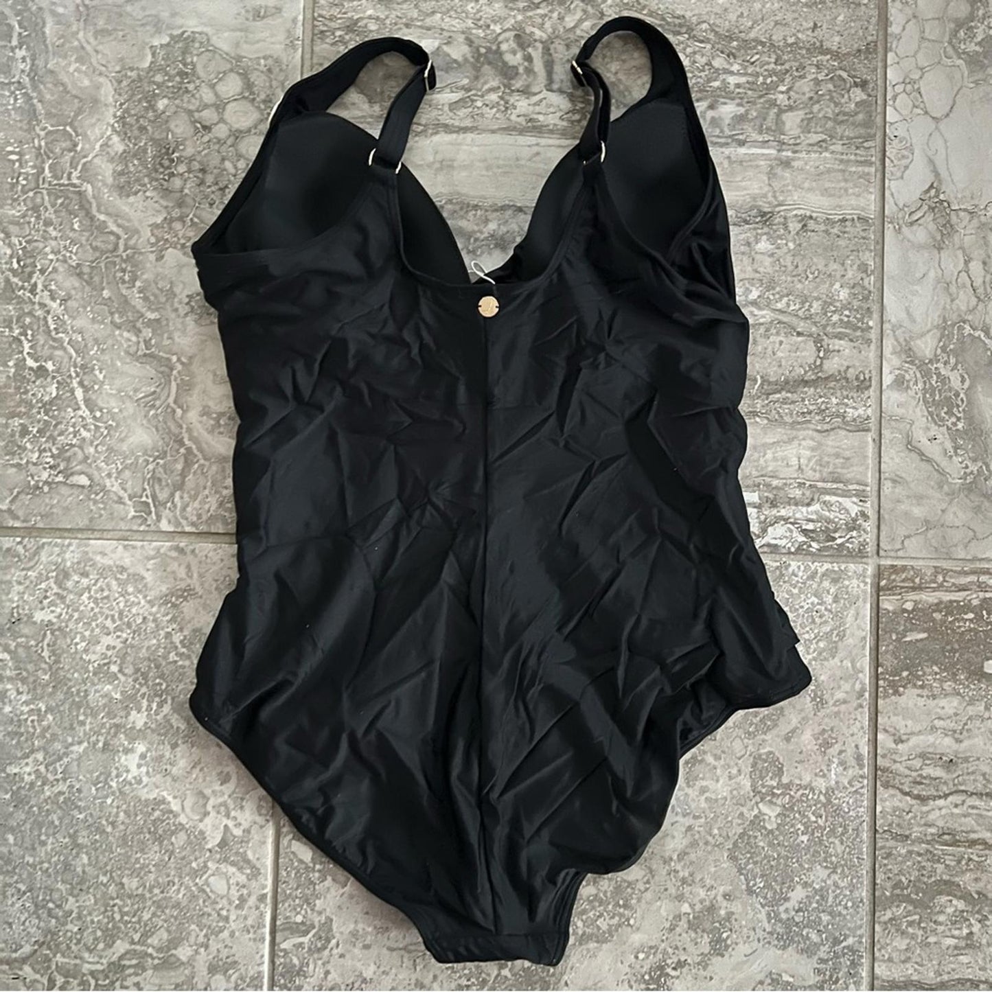 Artesands Hues Delacroix Cross Front One Piece Swimsuit, Black Size 16 New w/Tag