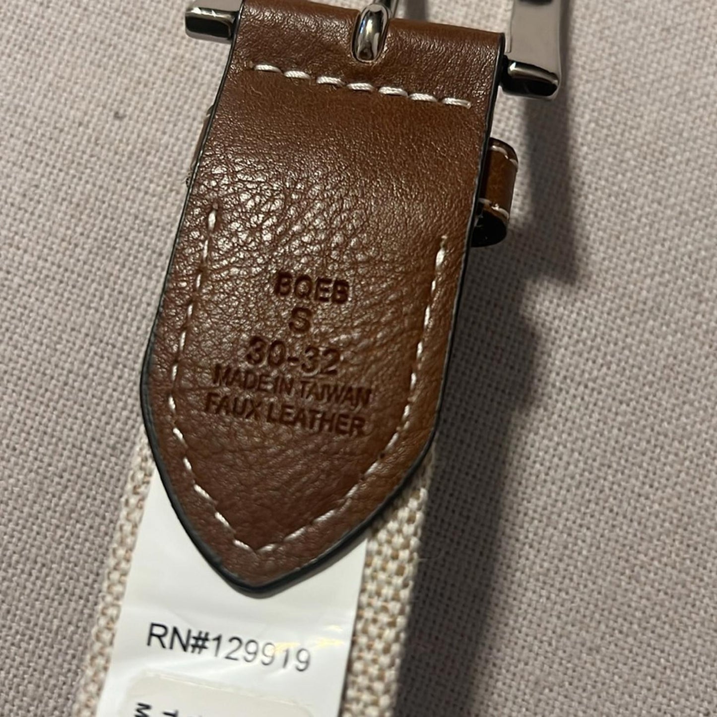 Club Room Men's 35mm Leather Overlay Belt, Size Small New with Tag