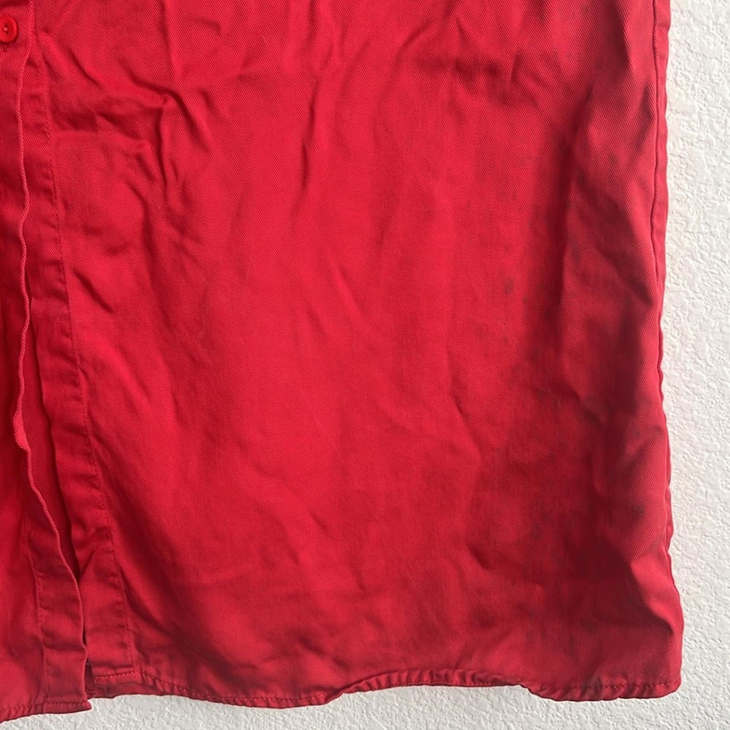 Lavand Shirtdress with Drawstring in Red, Size S Retail $114