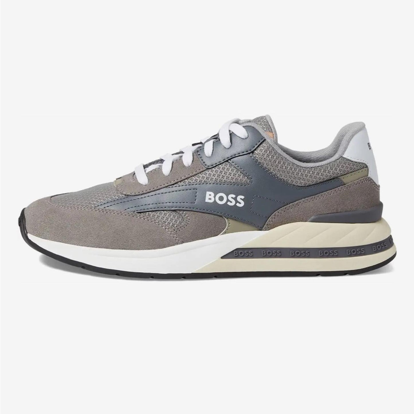 BOSS Kurt Low Top Sneakers Medium Grey Size EU 45, US 12 New in Box Retail $199