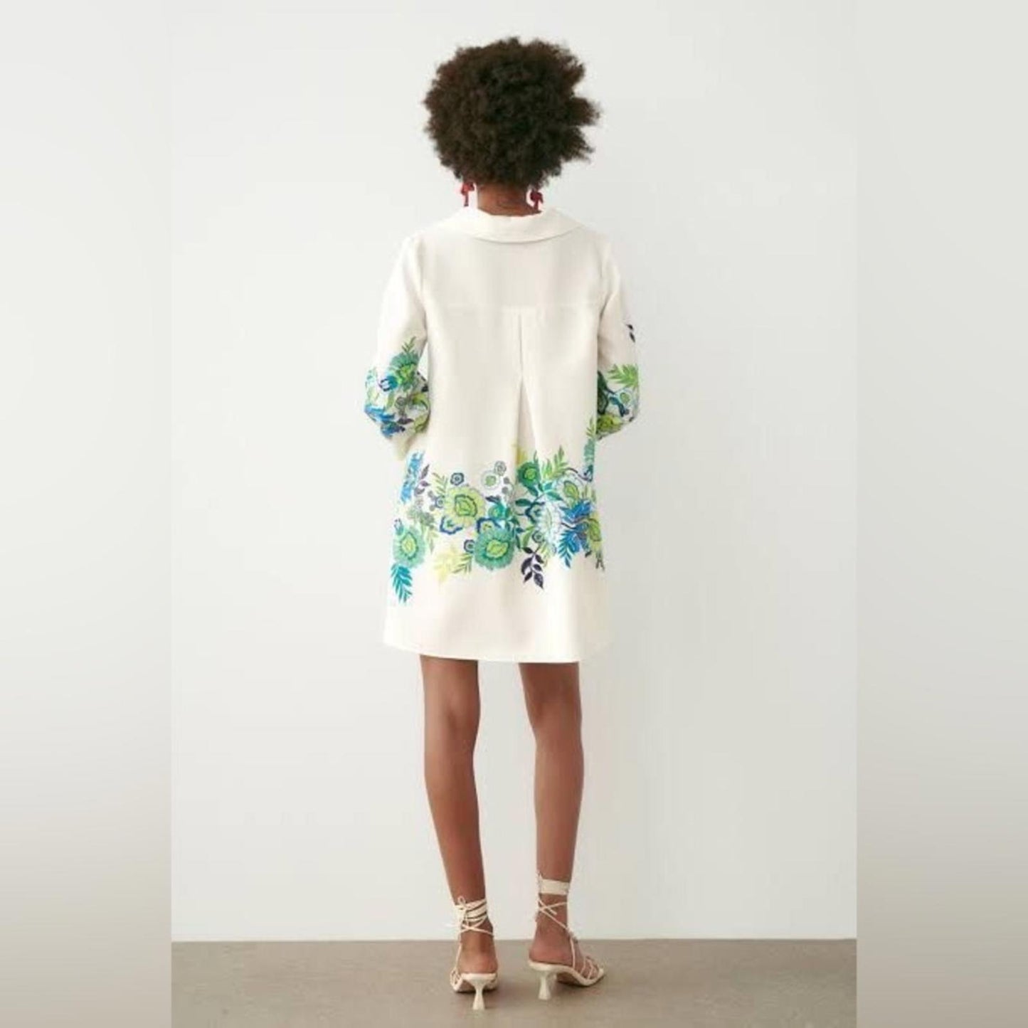 ZARA Jual Flower Print Collar Dress, Size XL New w/Tag