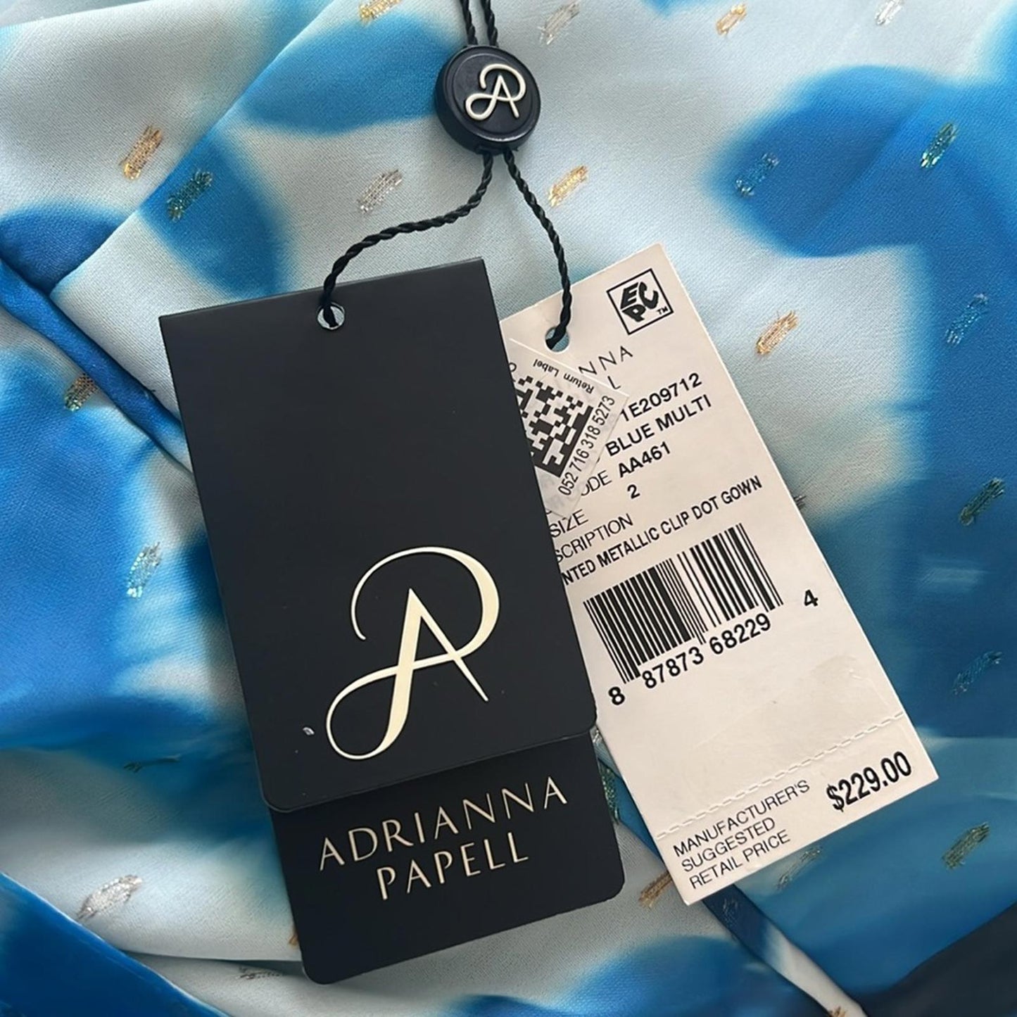 Adrianna Papell One Shoulder Floral Belted Maxi Evening Dress, Size 2 NWT $229