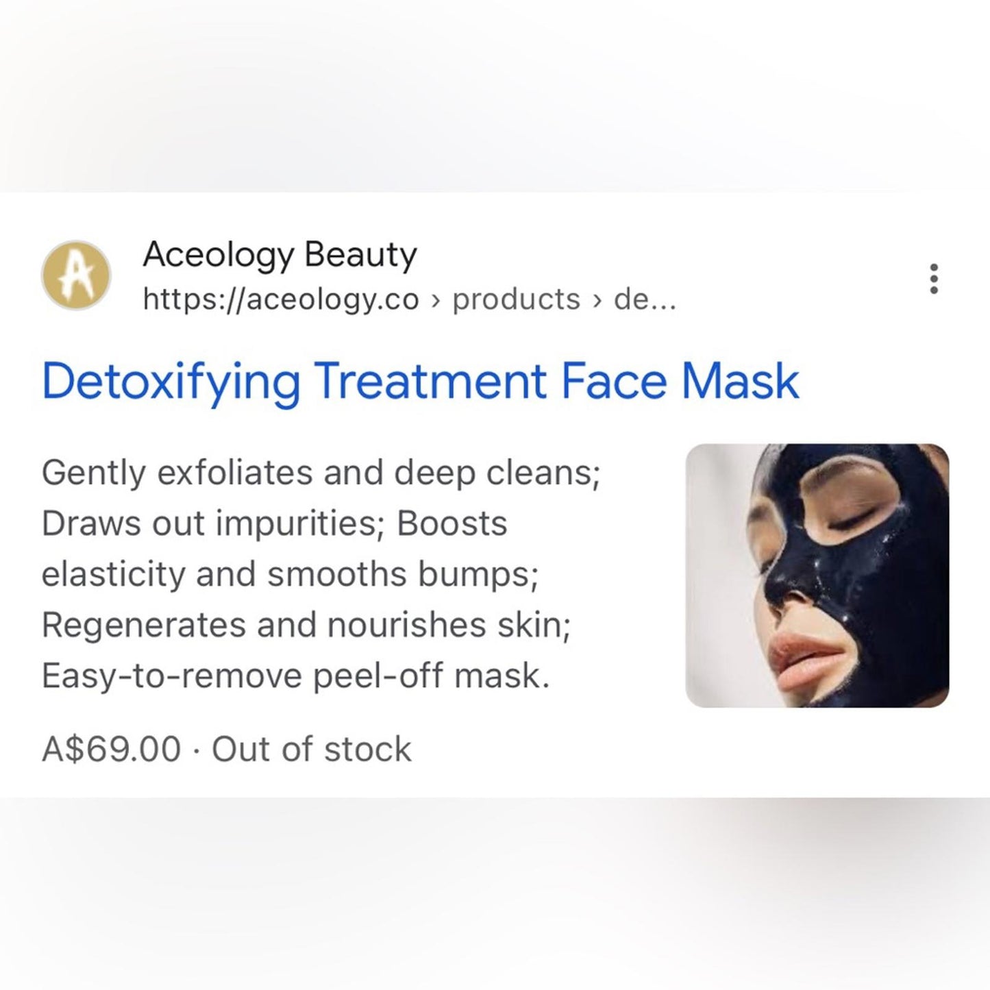 ACEOLOGY Detoxifying Treatment Mask Size 65ml / 2.19 fl oz