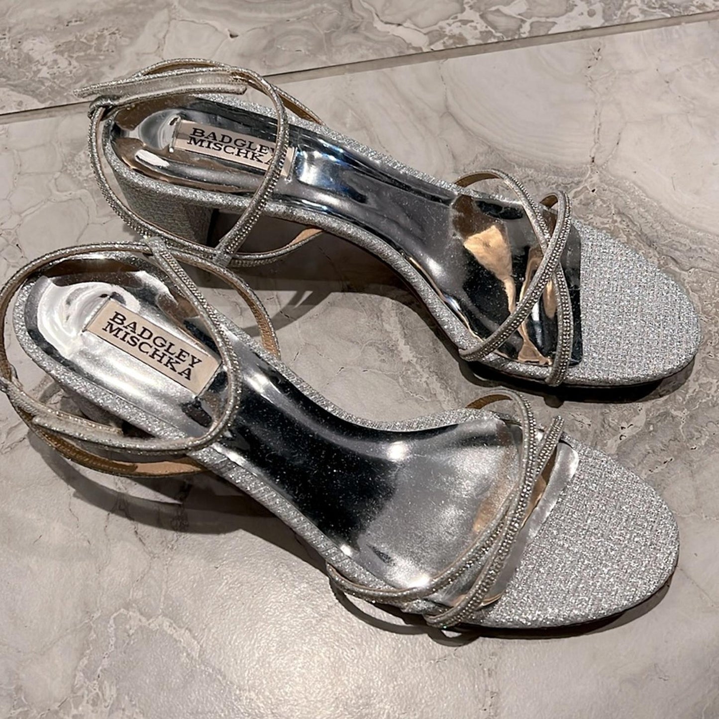 Badgley Mischka Ultima Strappy Block Heel Sandals, Size 11 New in Box w/Dust Bag