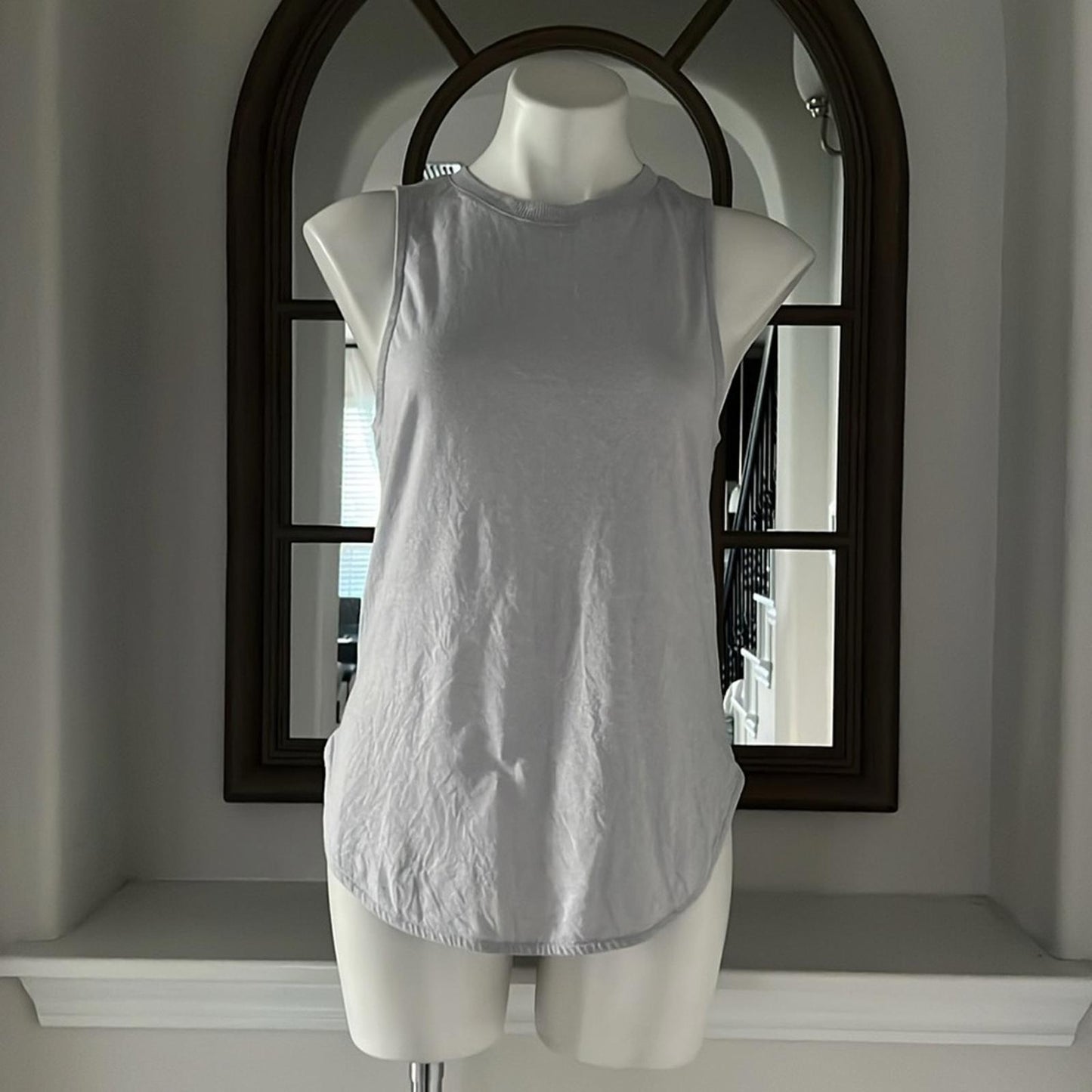 Cotton:On Body GRAY Women's Active Curve Hem Tank, White Size XS New w/Tag
