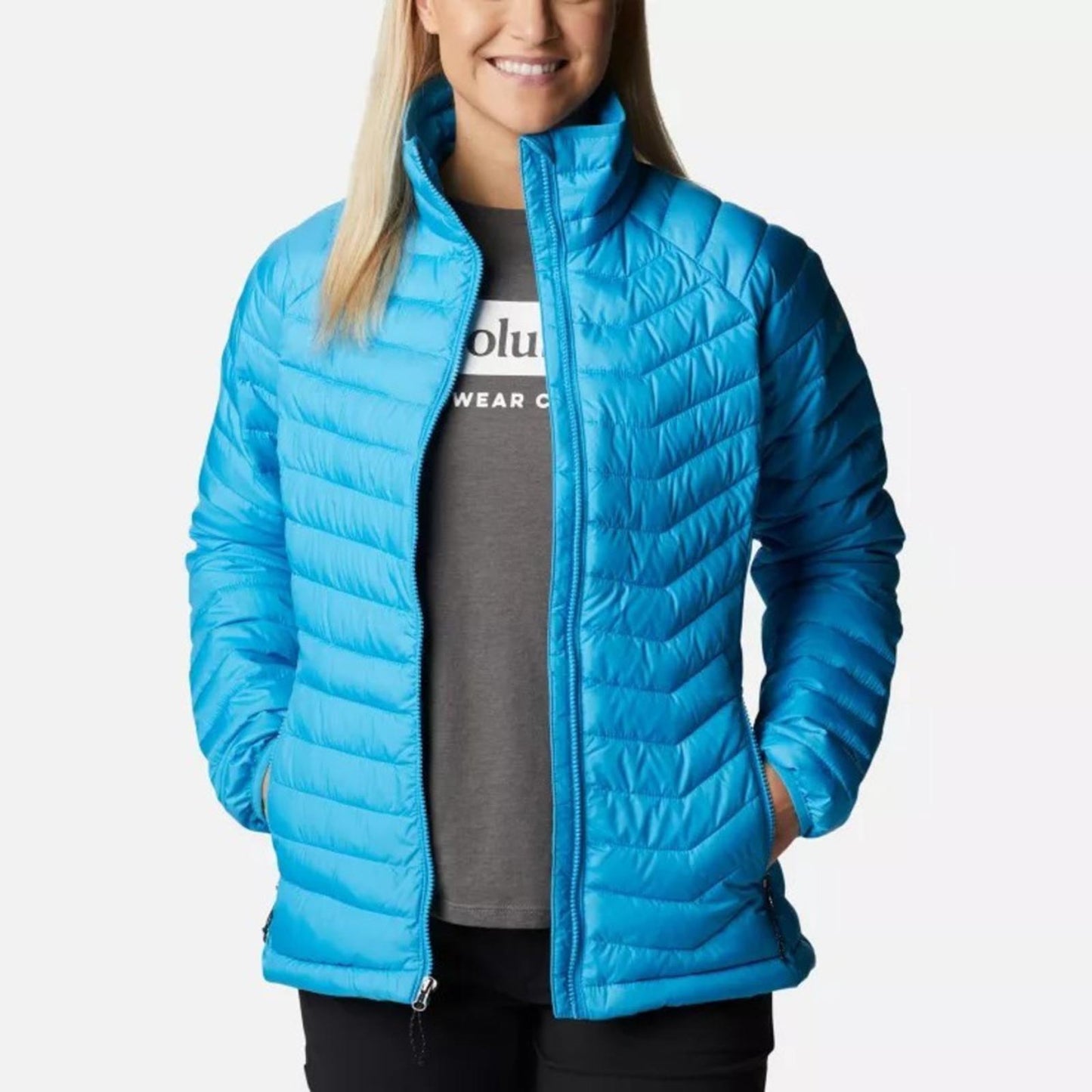Columbia Womens Powder Lite Jacket Blue Chill Plus Size 3X New w/Tag Retail $185