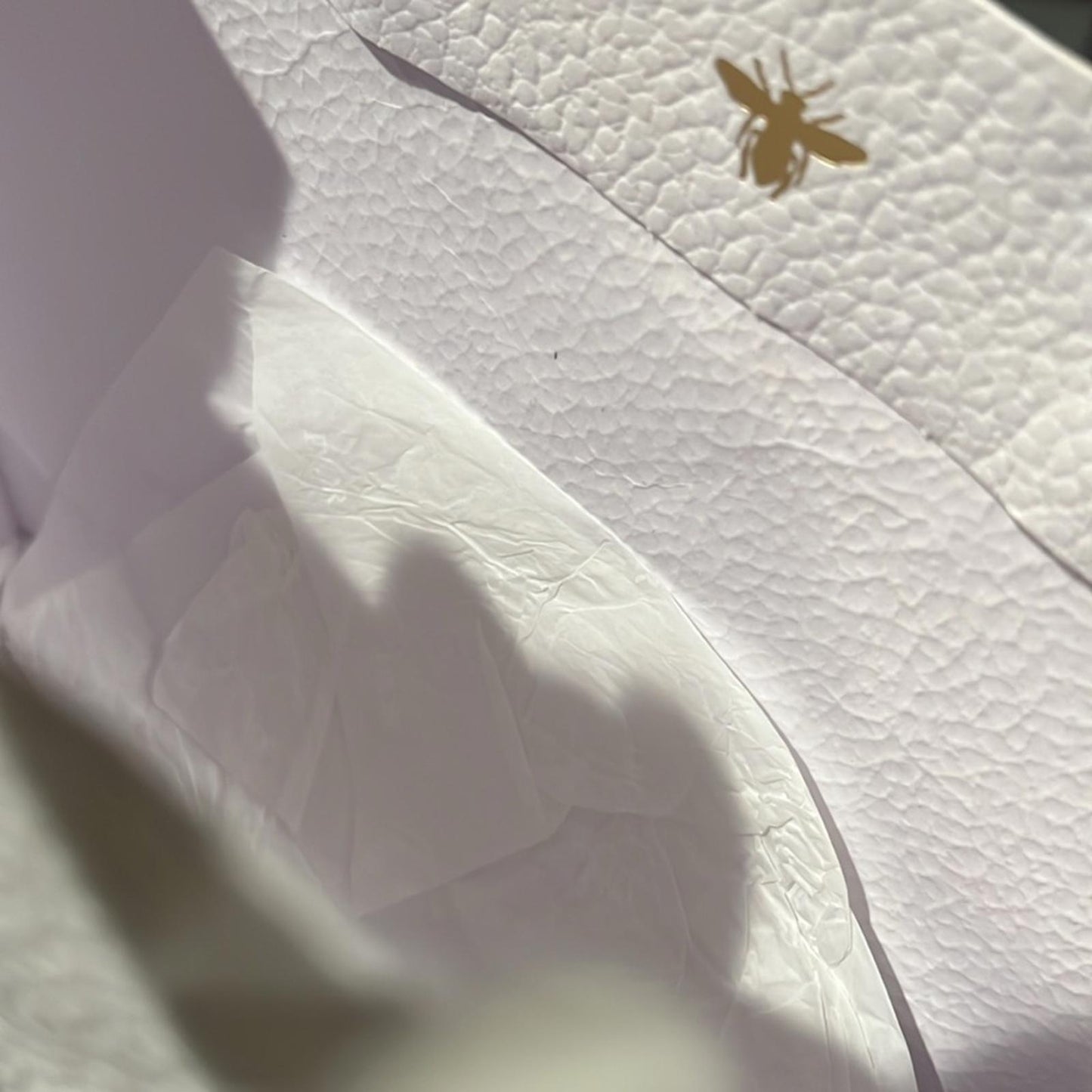 DIOR Ribbon & Gift Bag in White/Gold EXCELLENT!