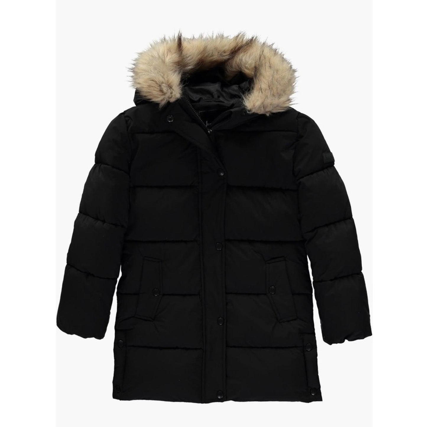 Sam Edelman Expedition Parka Jacket w/Faux Fur Trim in Black Size 14 New w/Tag