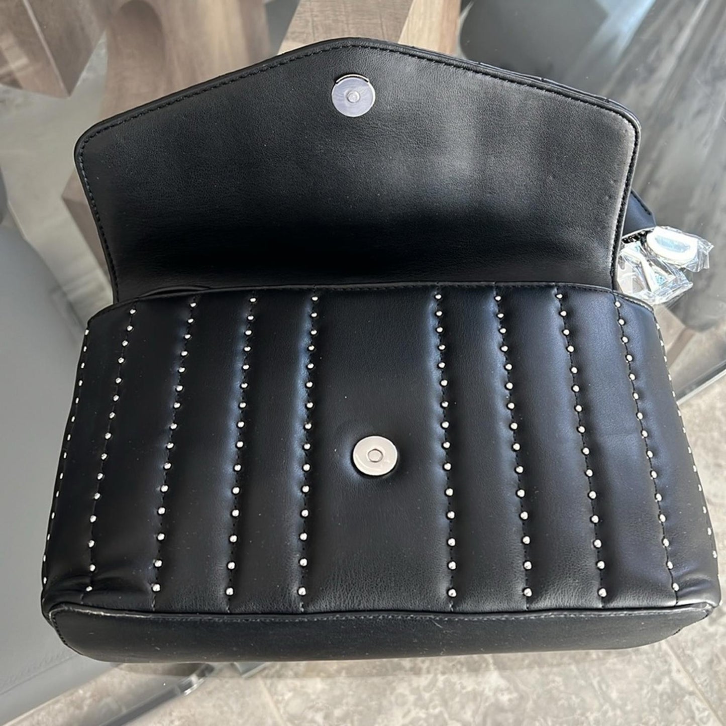DKNY Lexington Park Shoulder Bag in Black/Silver Detail New w/Tag