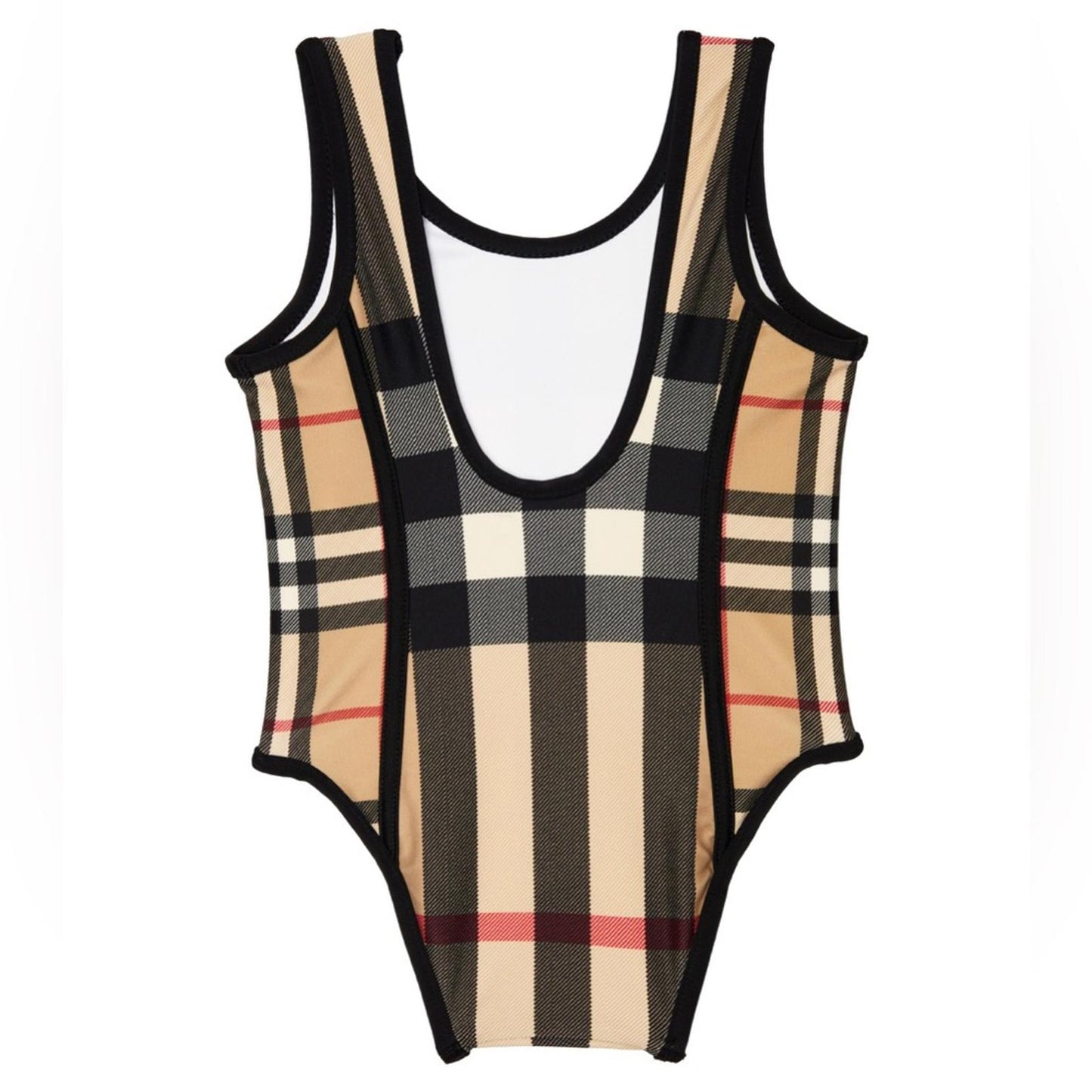BURBERRY Kids Mini Nigella One Piece Swimsuit, Archive Beige Check Size 12M NWT
