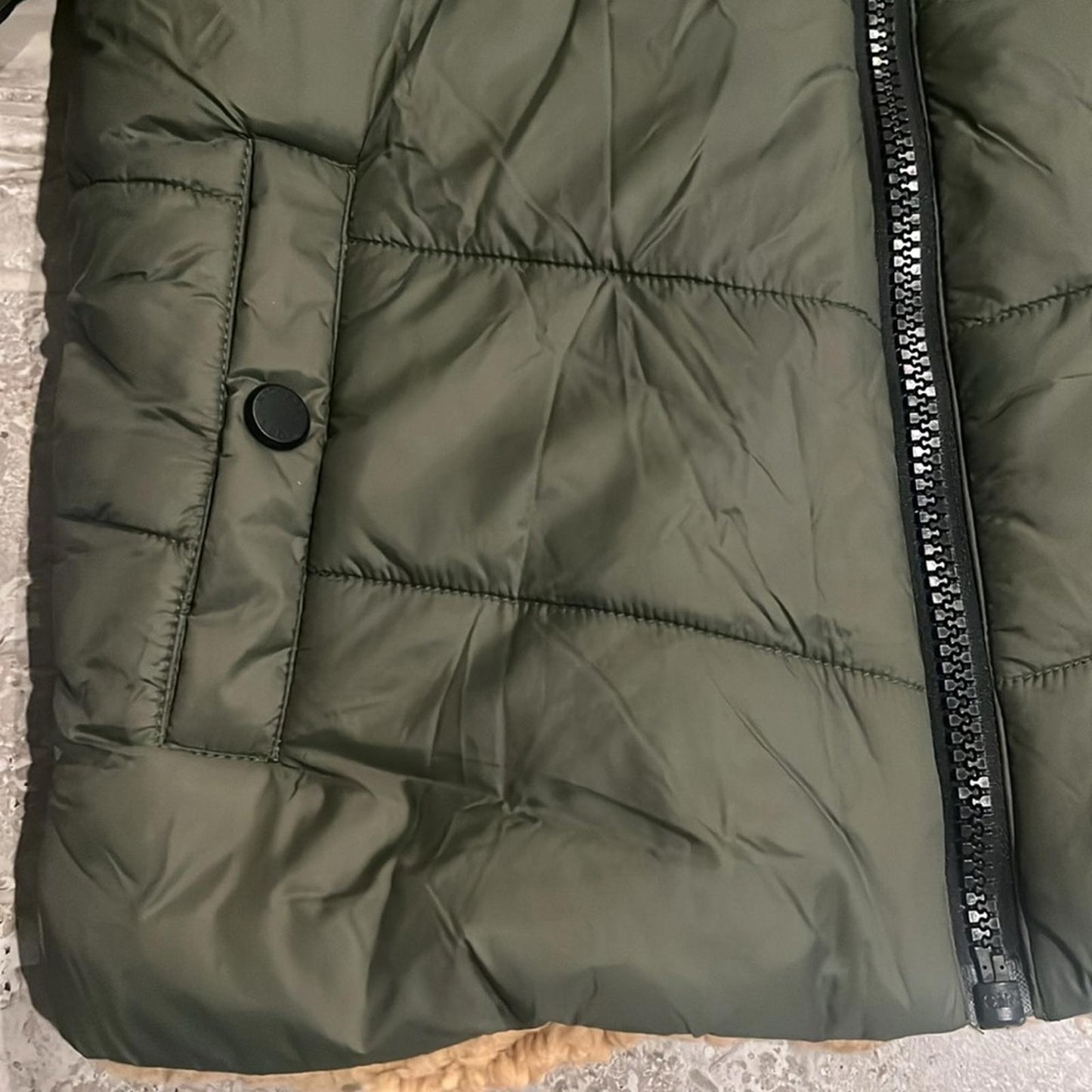 Michael Kors Kids’ Faux Shearling Lined Hooded Puffer Jacket, Size 10-12 NWT