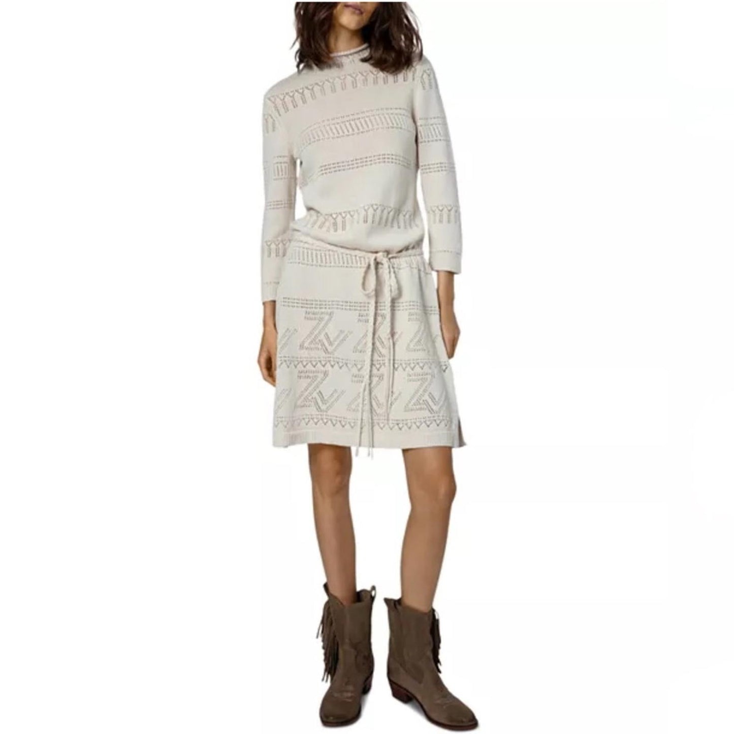 Zadig & Voltaire Cecily ZV Monogrammed Knit Dress, Size S New w/Tag $548