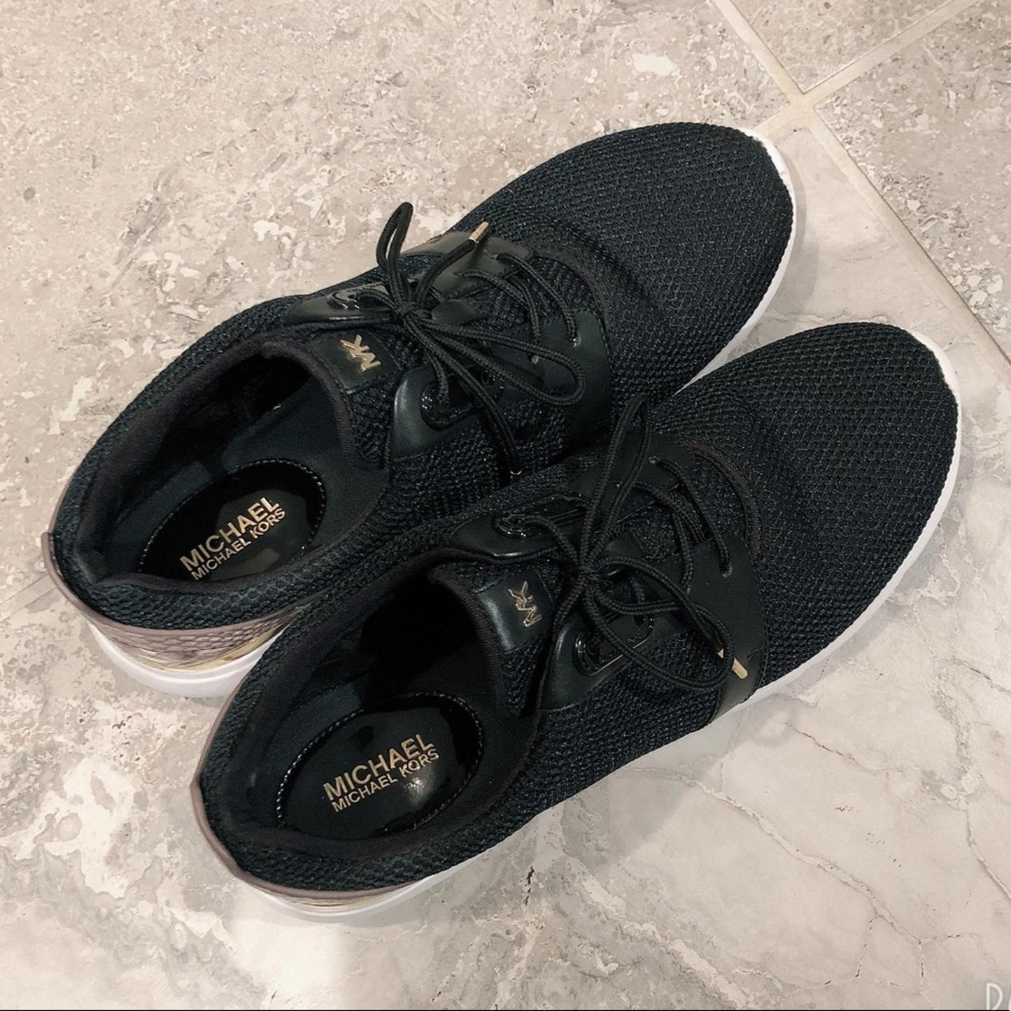Michael Kors Sneakers Mesh & Leather, Black & White Women’s Size 11.0M