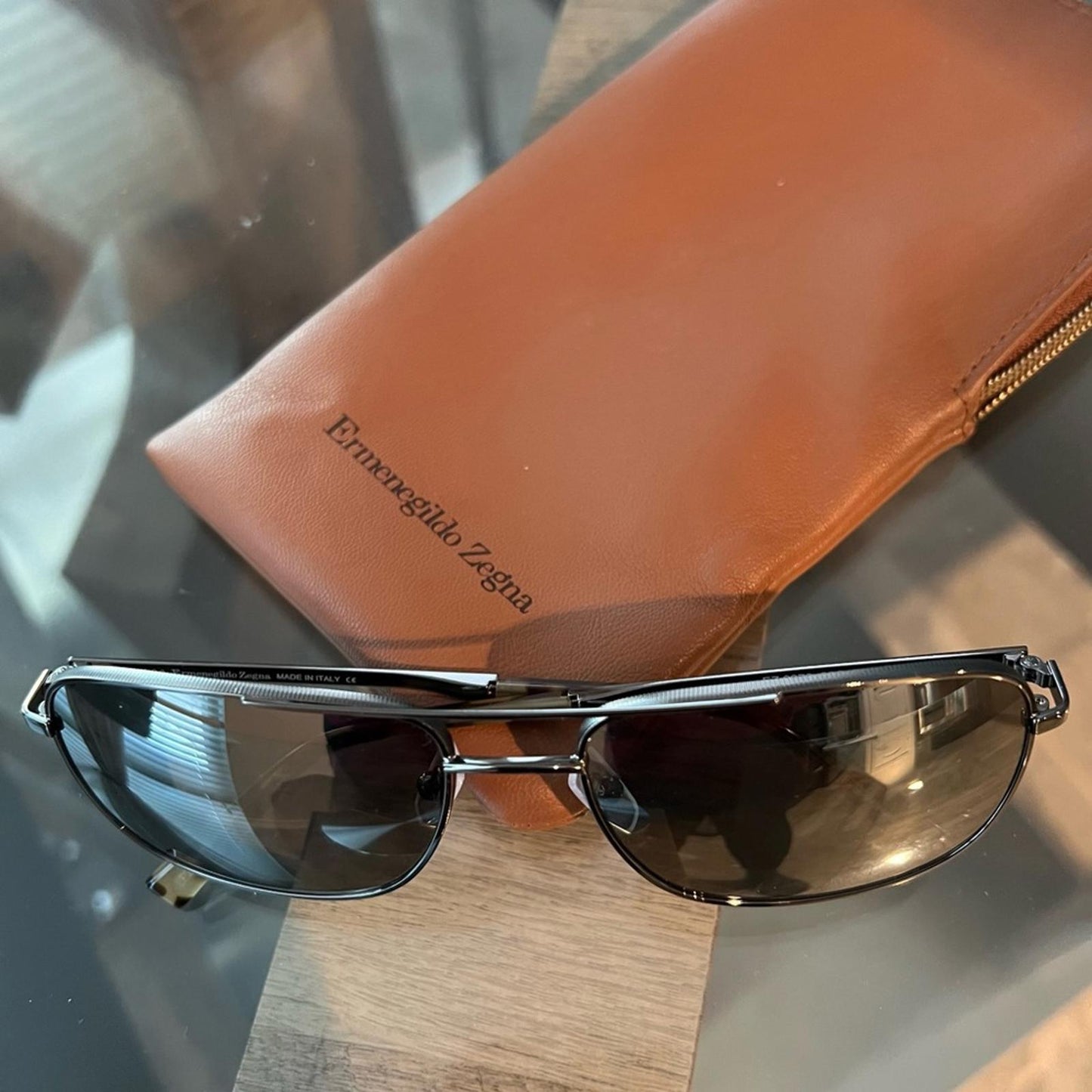 Ermenegildo Zegna Men’s Aviator Sunglasses with Original Case, EZ0079 16788 NEW